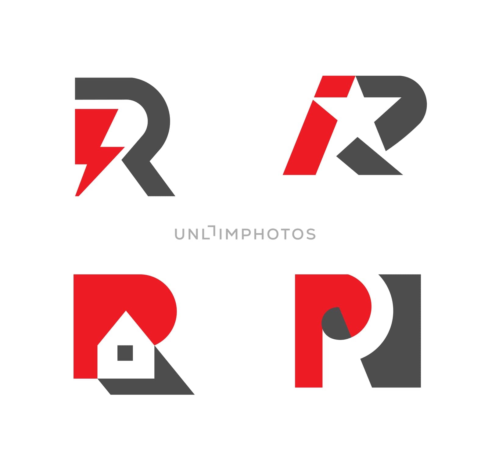 Set of letter r logo design collection for company branding. Logo can be used for icon, brand, identity, concept