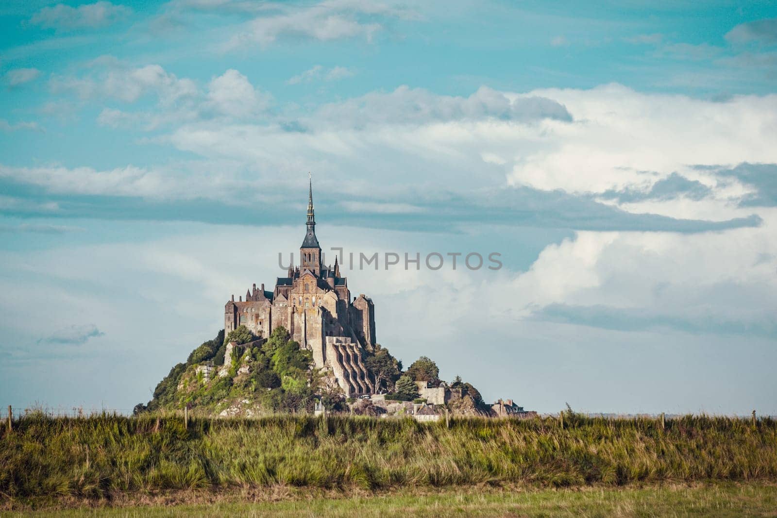 Le Mont Saint-Michel and his abbey located in Normandy, France
