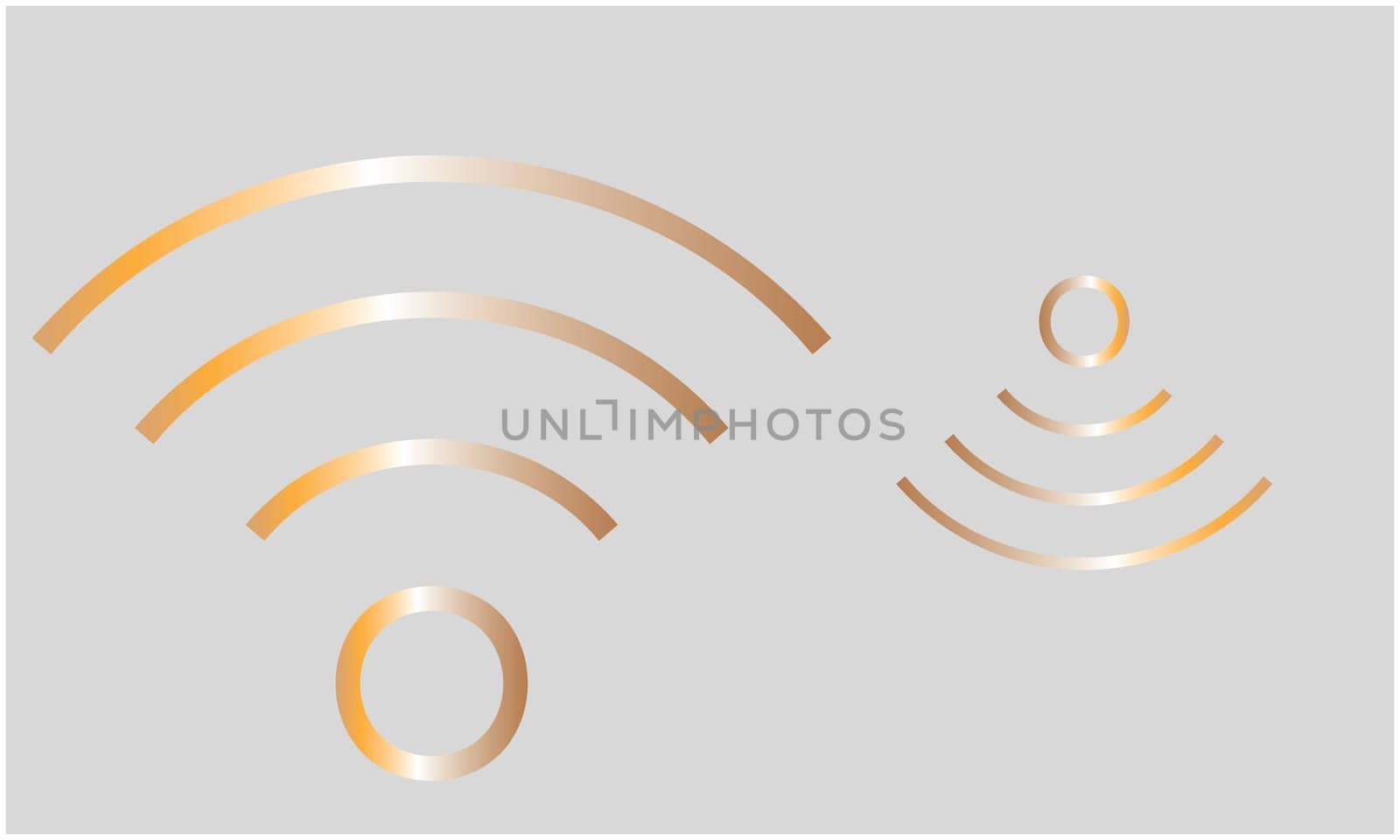 abstract golden wireless symbol on a background