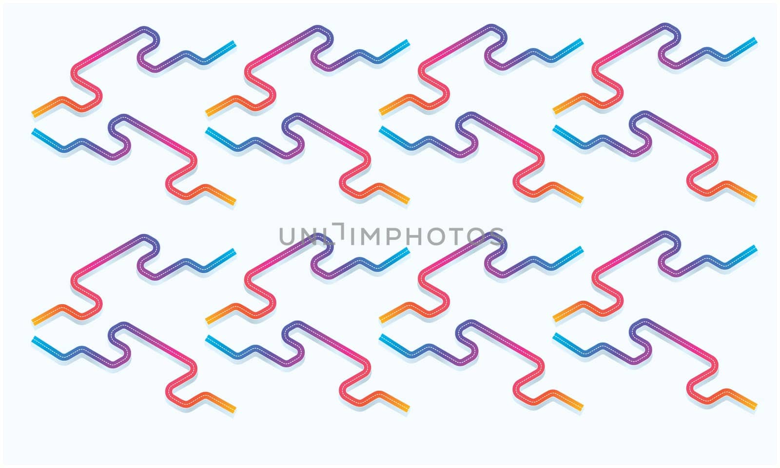 different color of strips placed together on white background