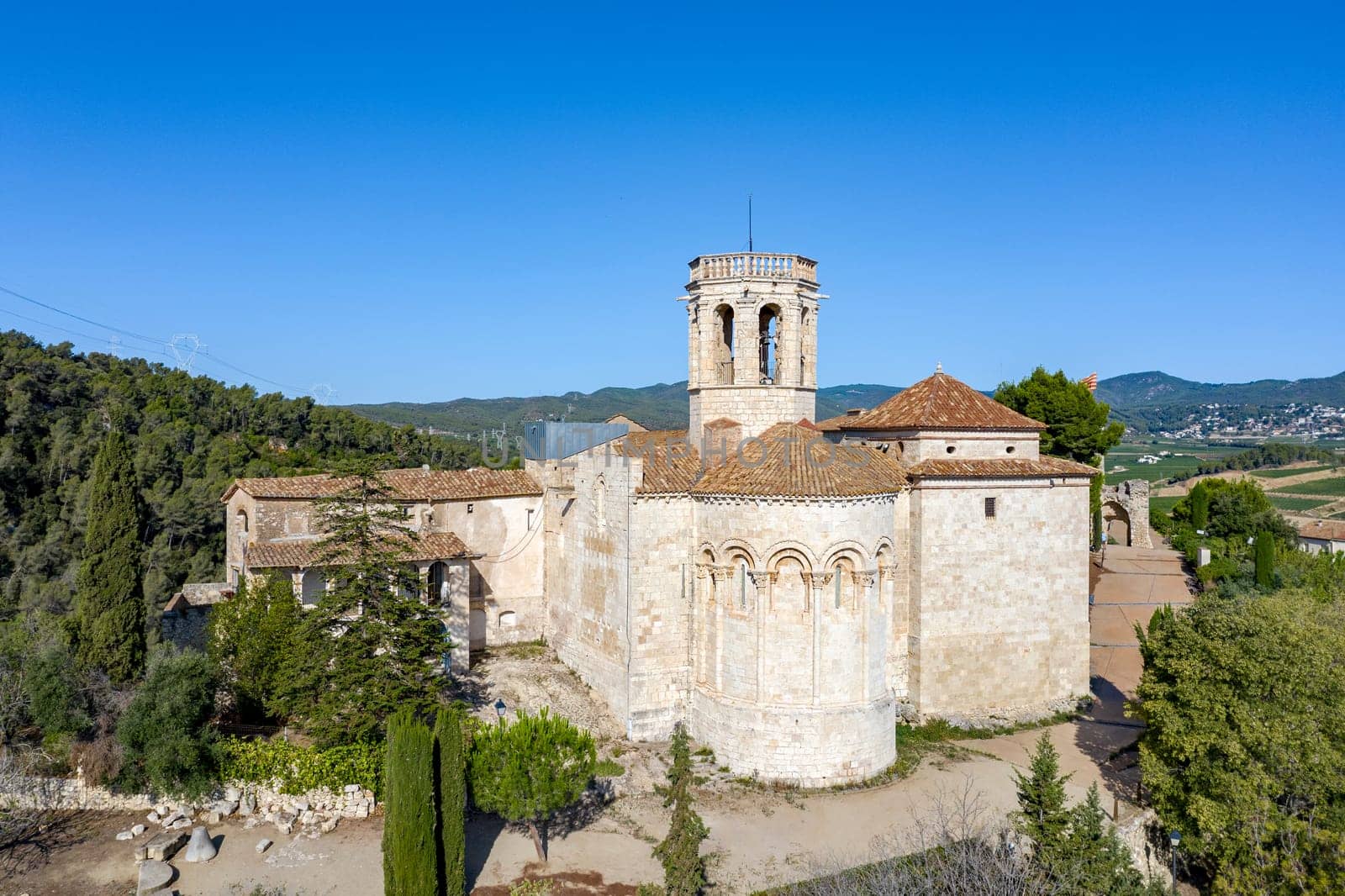 Santa Maria Church located in Sant Marti Sarroca Catalonia Spain Aspe datail