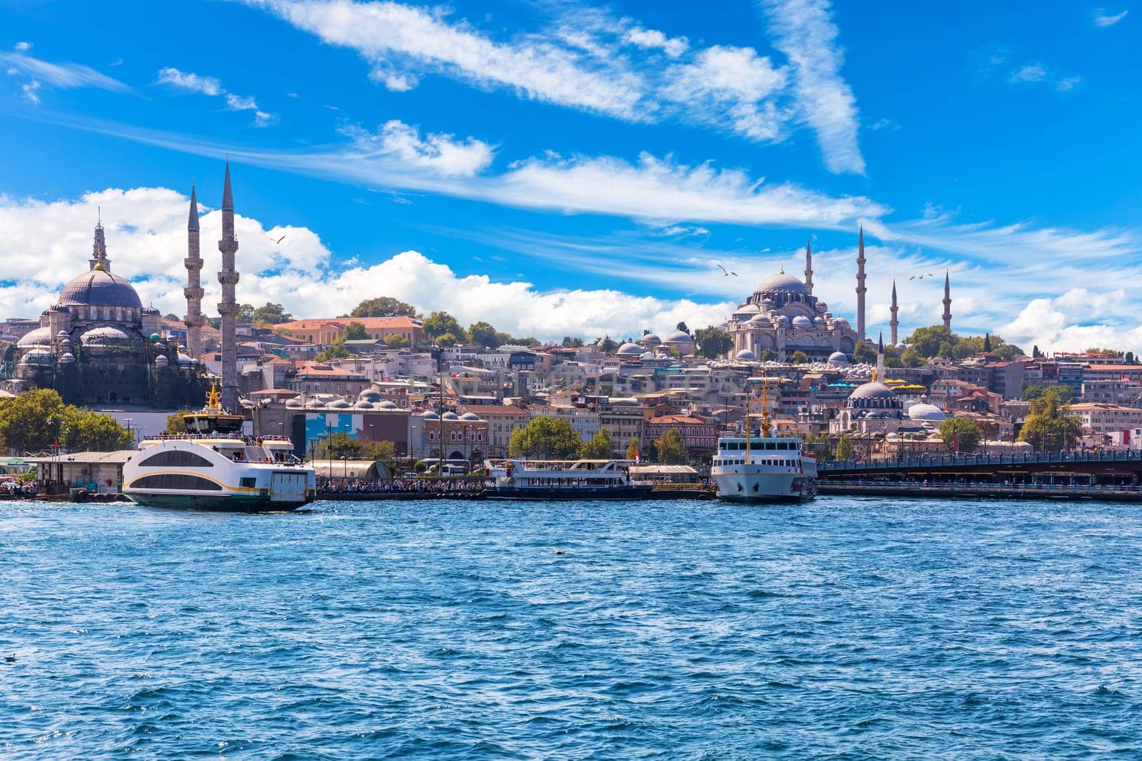 Suleymaniye Mosque and the Rustem Pasha Mosque, Bosphorus, Istanbul.