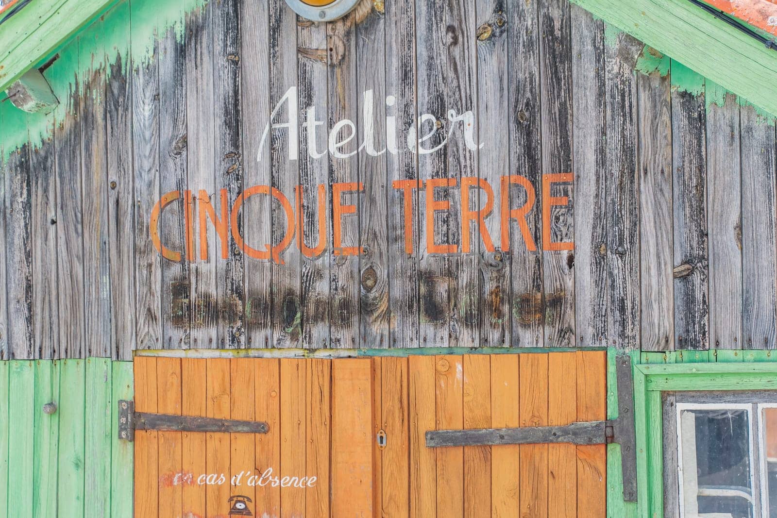 Colorful cabins on the harbor of Château d'Oléron, on the island of Oléron in France