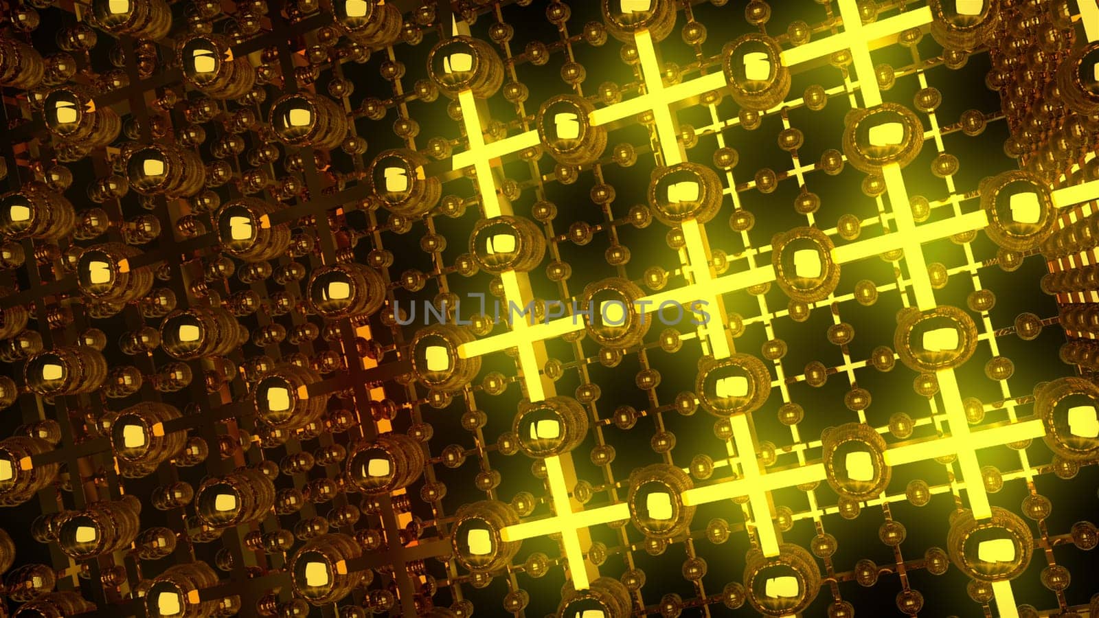 Bright space gate with 3d render laser cross emitters. Geometric lines with fractal capacitors and circular elements. Fantastic setup for opening hyperspace portals.