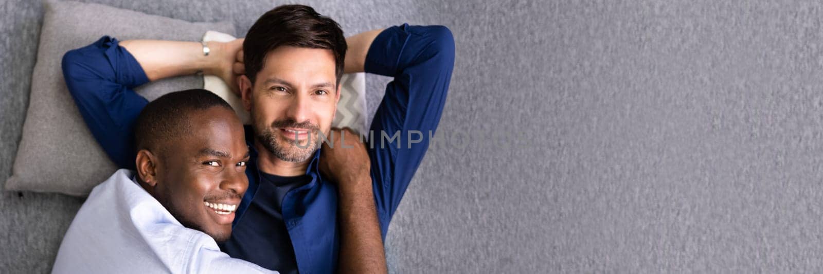 Happy Romantic Gay Couple Relaxing And Dating