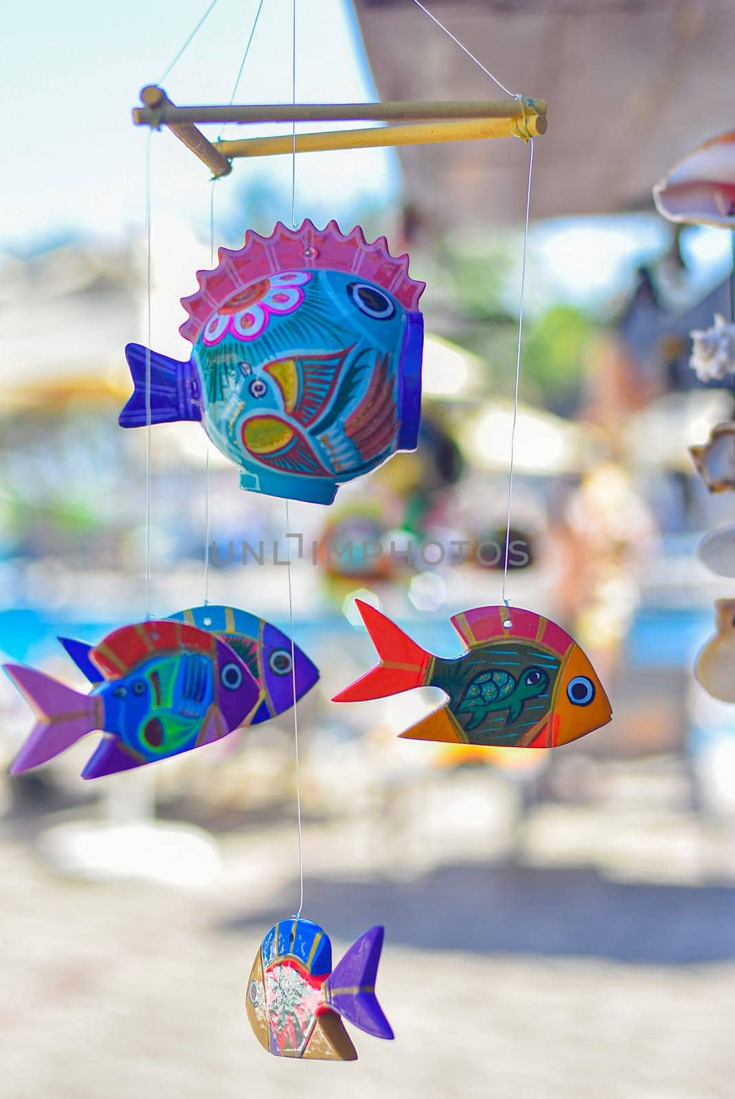 Souvenir Caribbean Fish Dream Catcher, image with selective focus