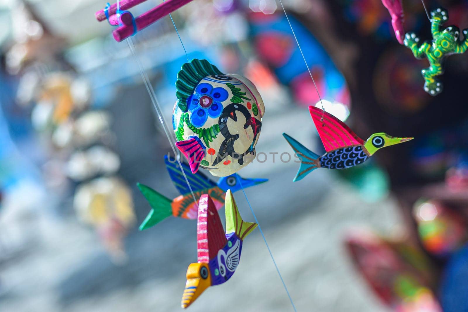 Souvenir Caribbean Fish Dream Catcher, image with selective focus