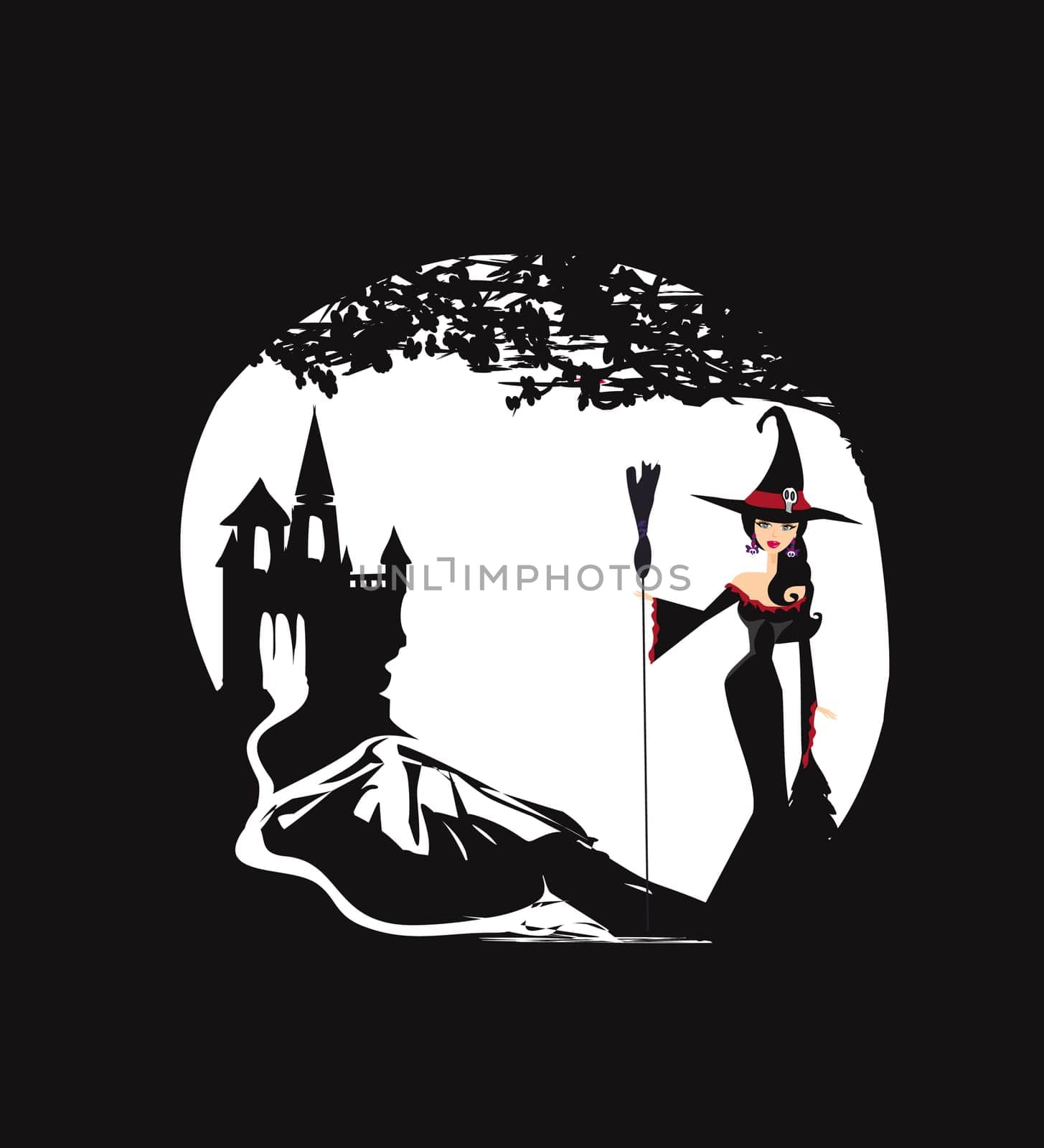 beautiful witch and the creepy haunted castle