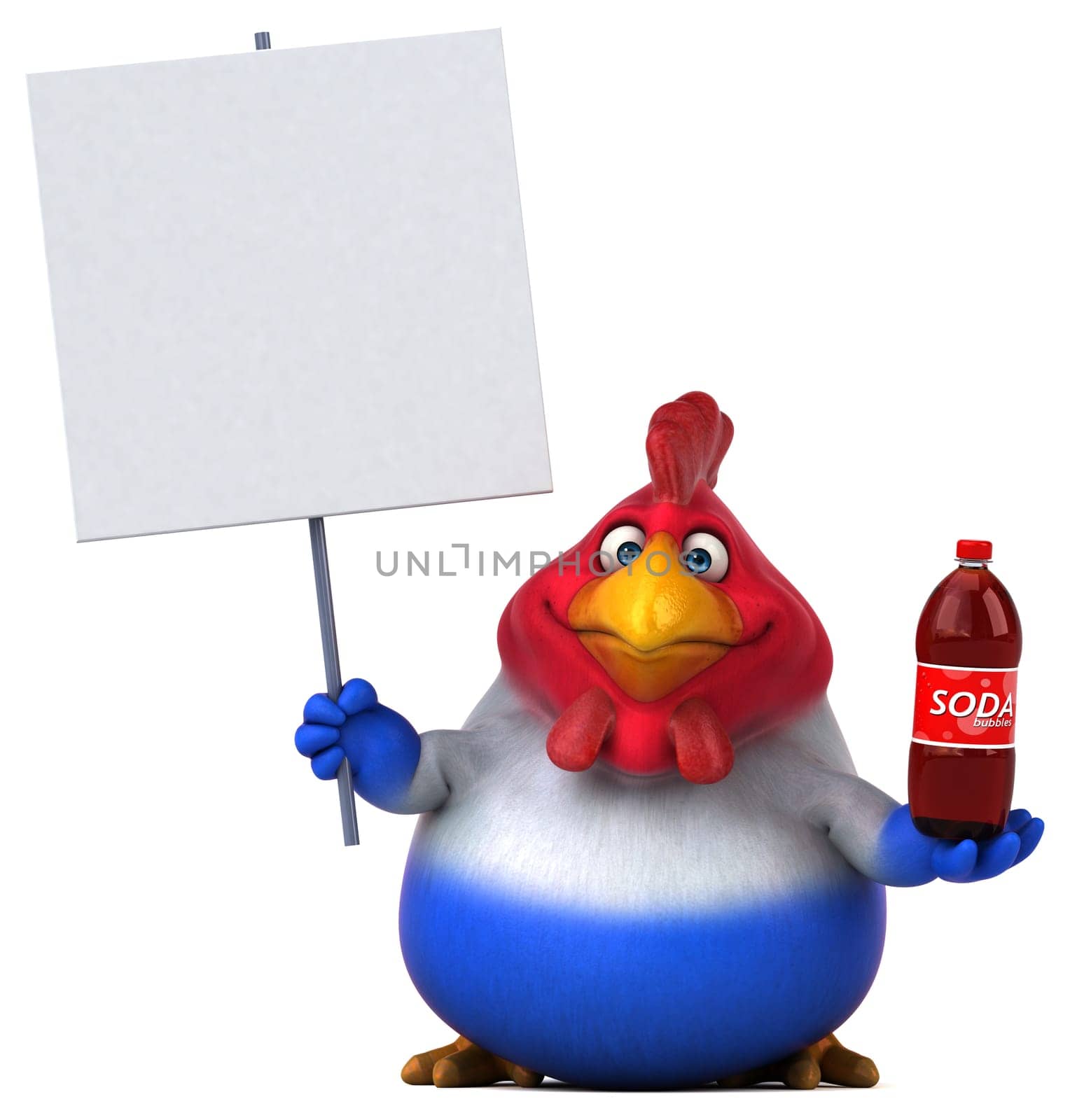 Fun chicken - 3D Illustration