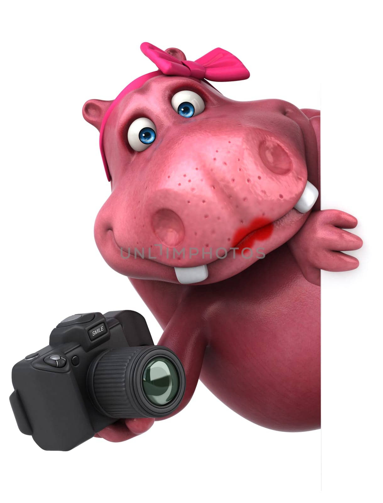 Pink Hippo - 3D Illustration
