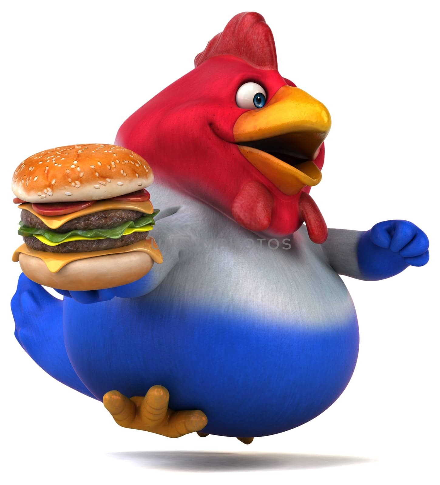 Fun chicken - 3D Illustration