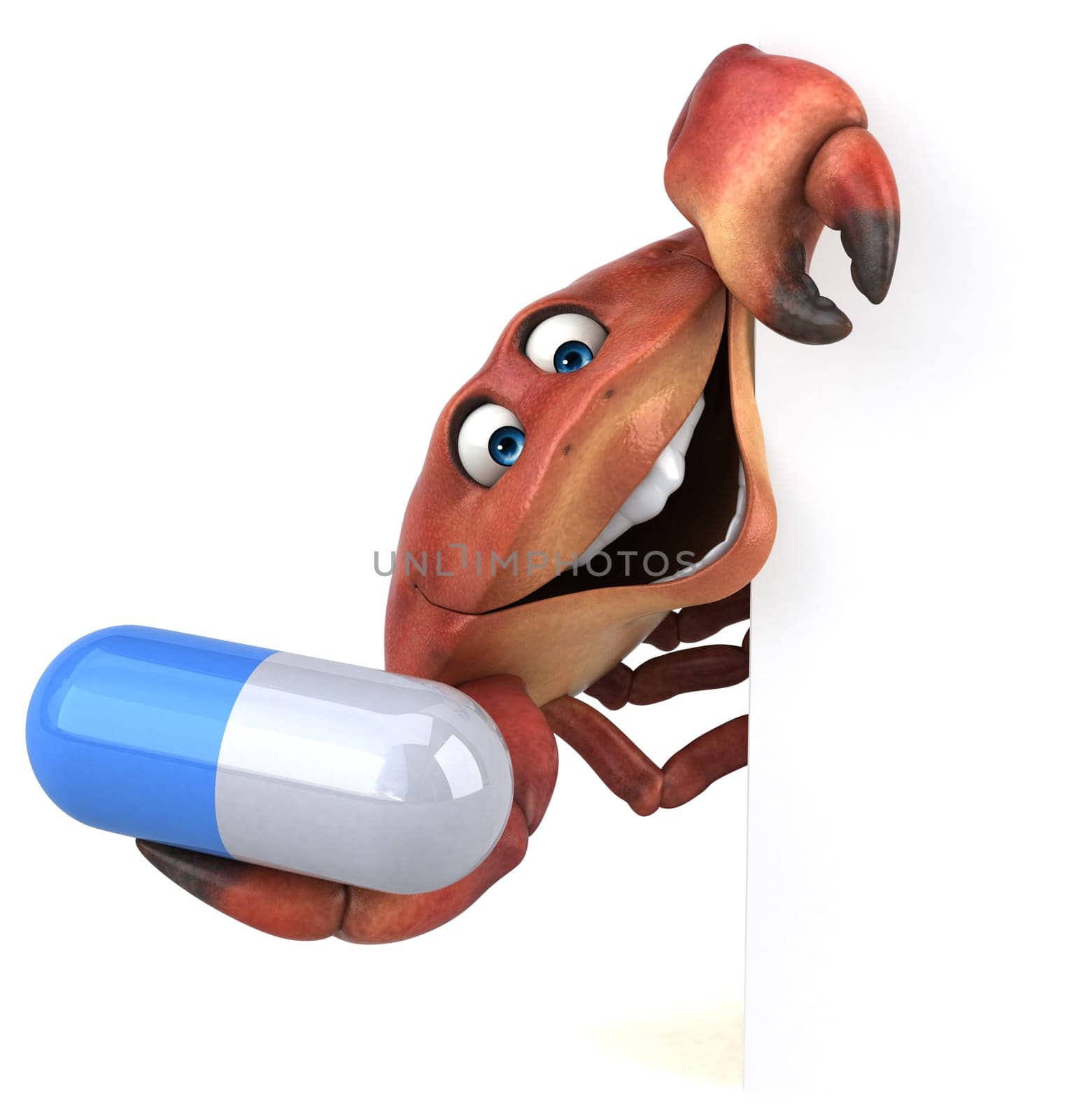 Fun crab - 3D Illustration