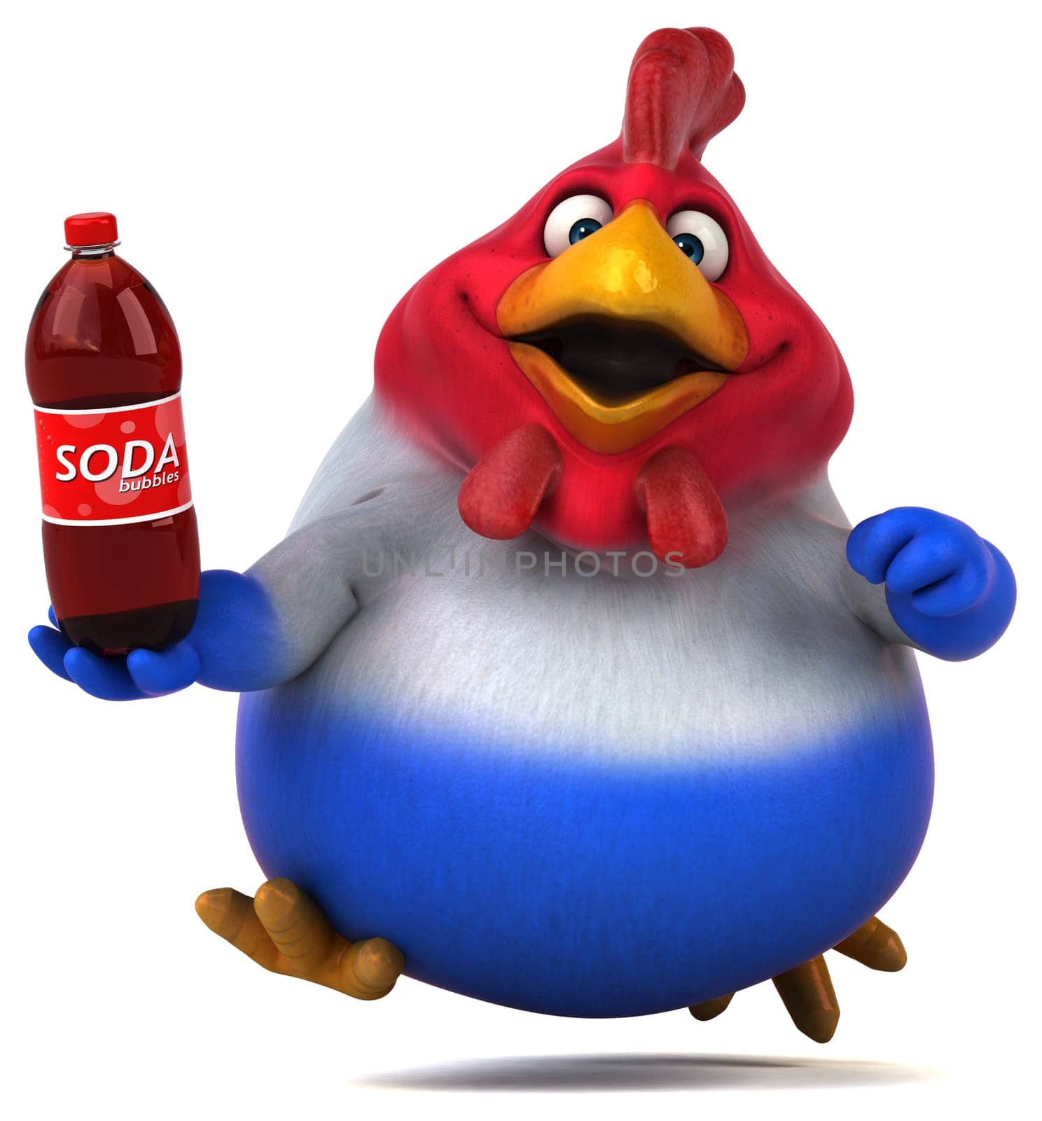 Fun chicken - 3D Illustration