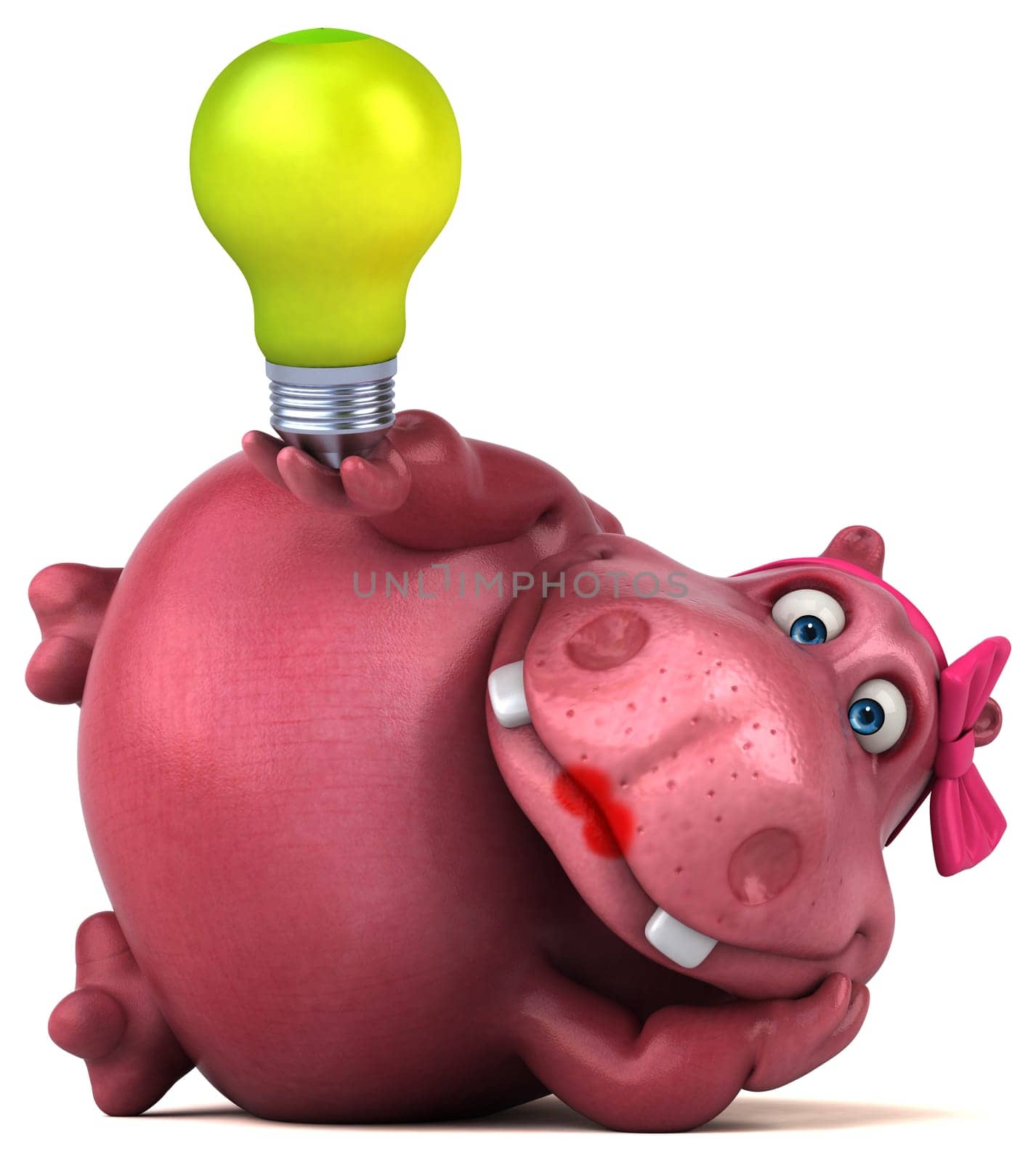 Pink Hippo - 3D Illustration