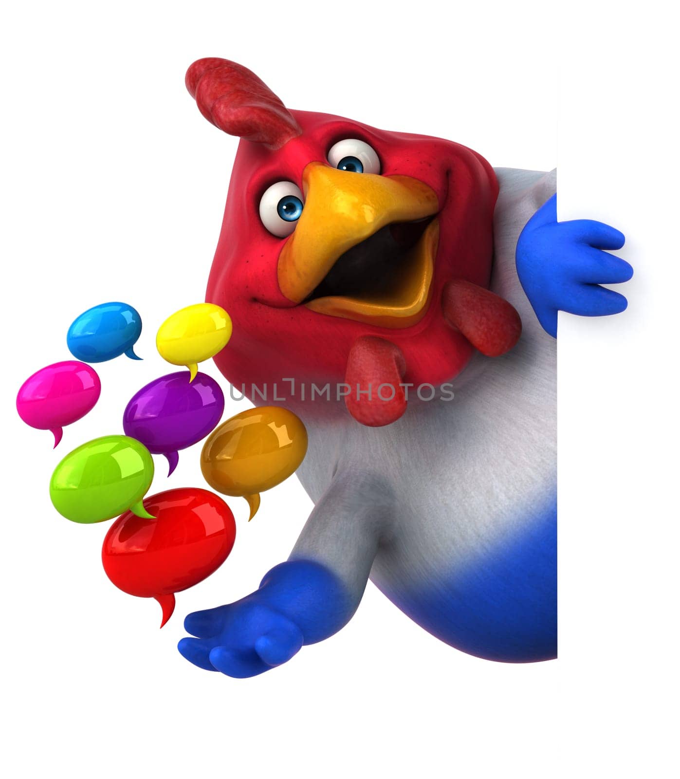 Fun chicken - 3D Illustration