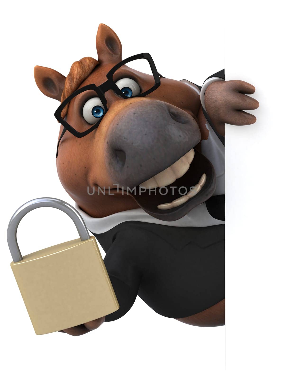 Fun horse - 3D Illustration