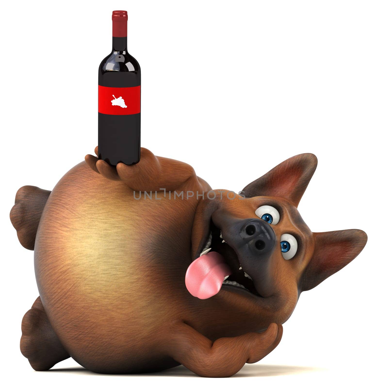 Fun german shepherd dog - 3D Illustration