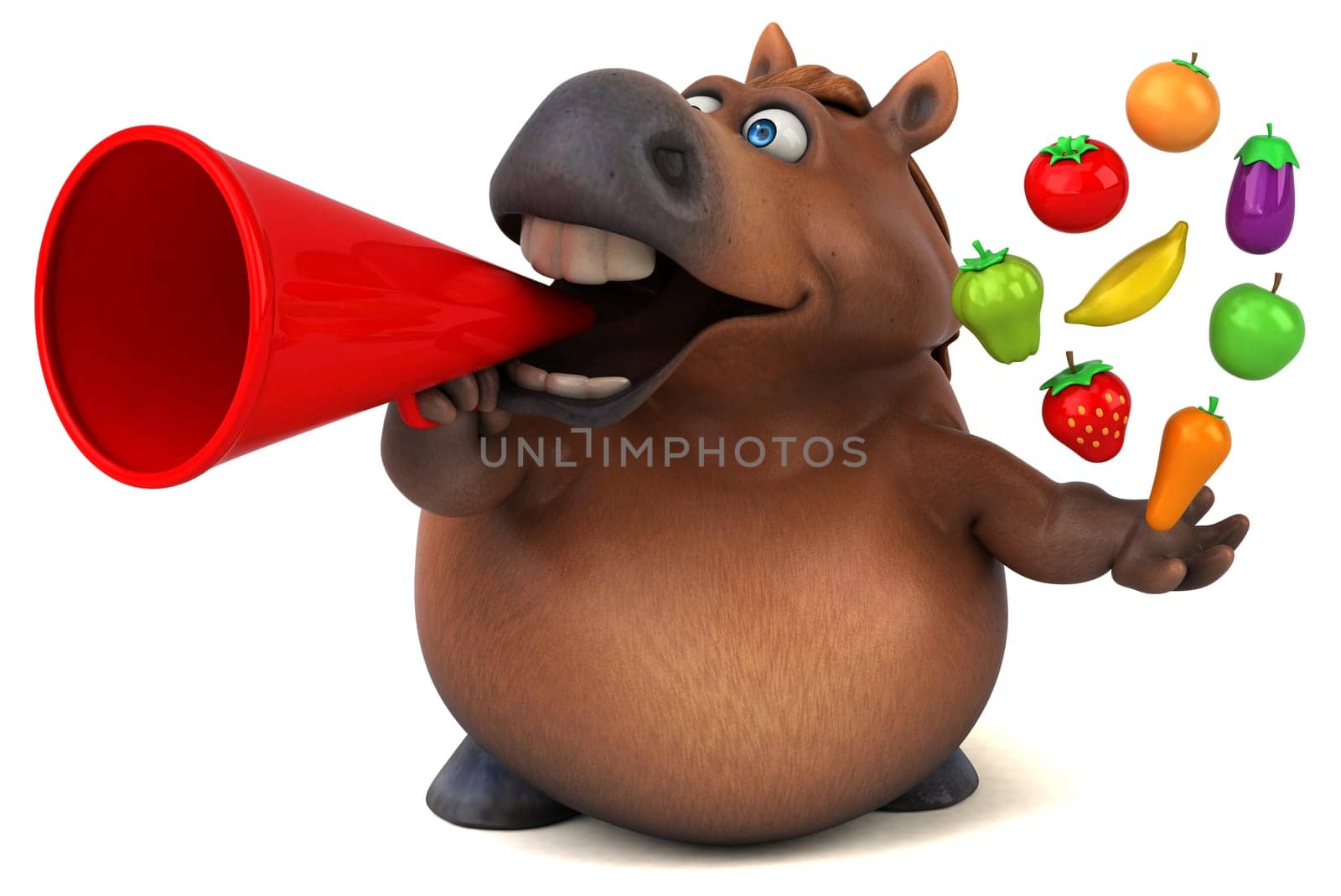 Fun horse - 3D Illustration