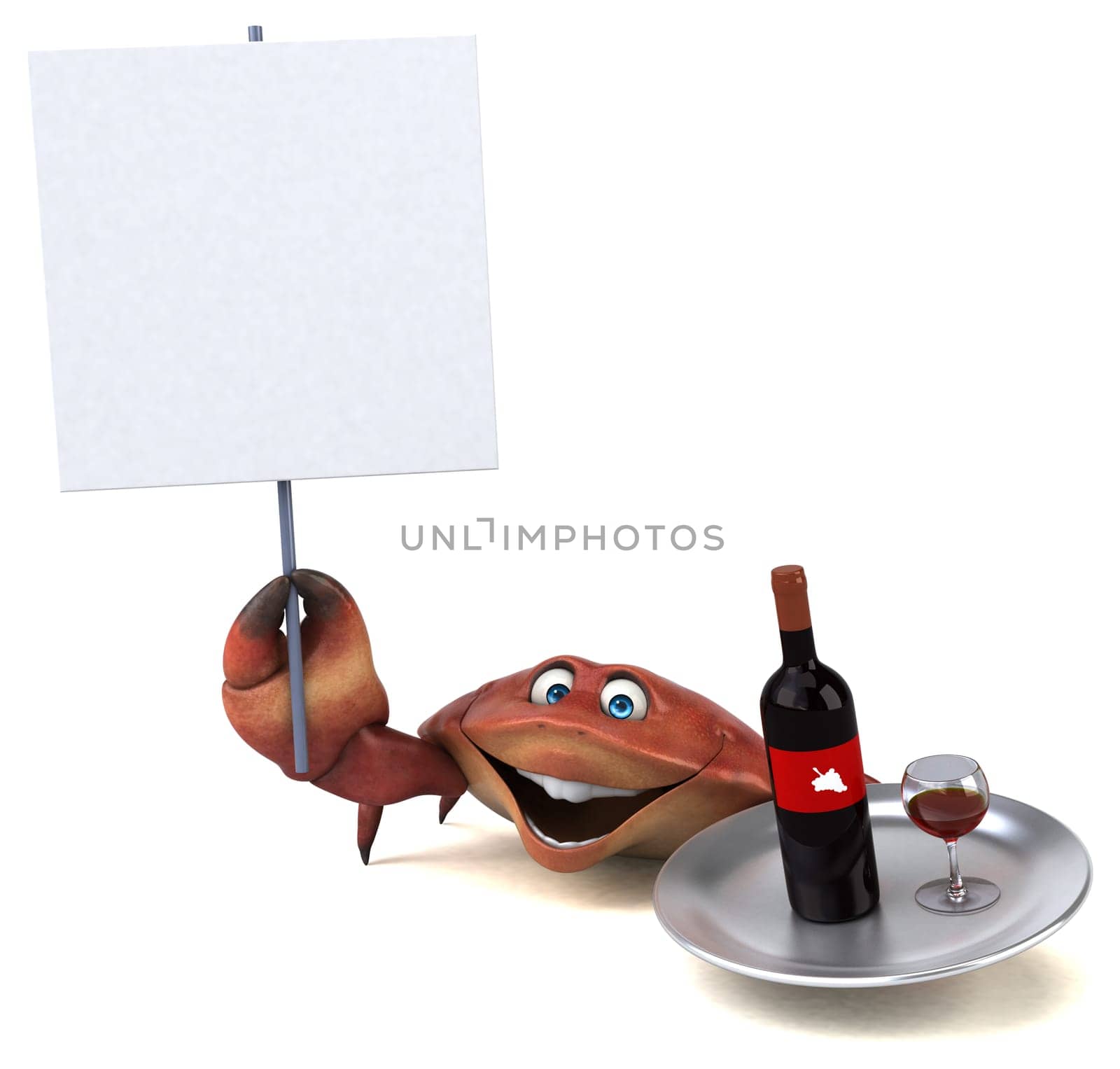 Fun crab - 3D Illustration