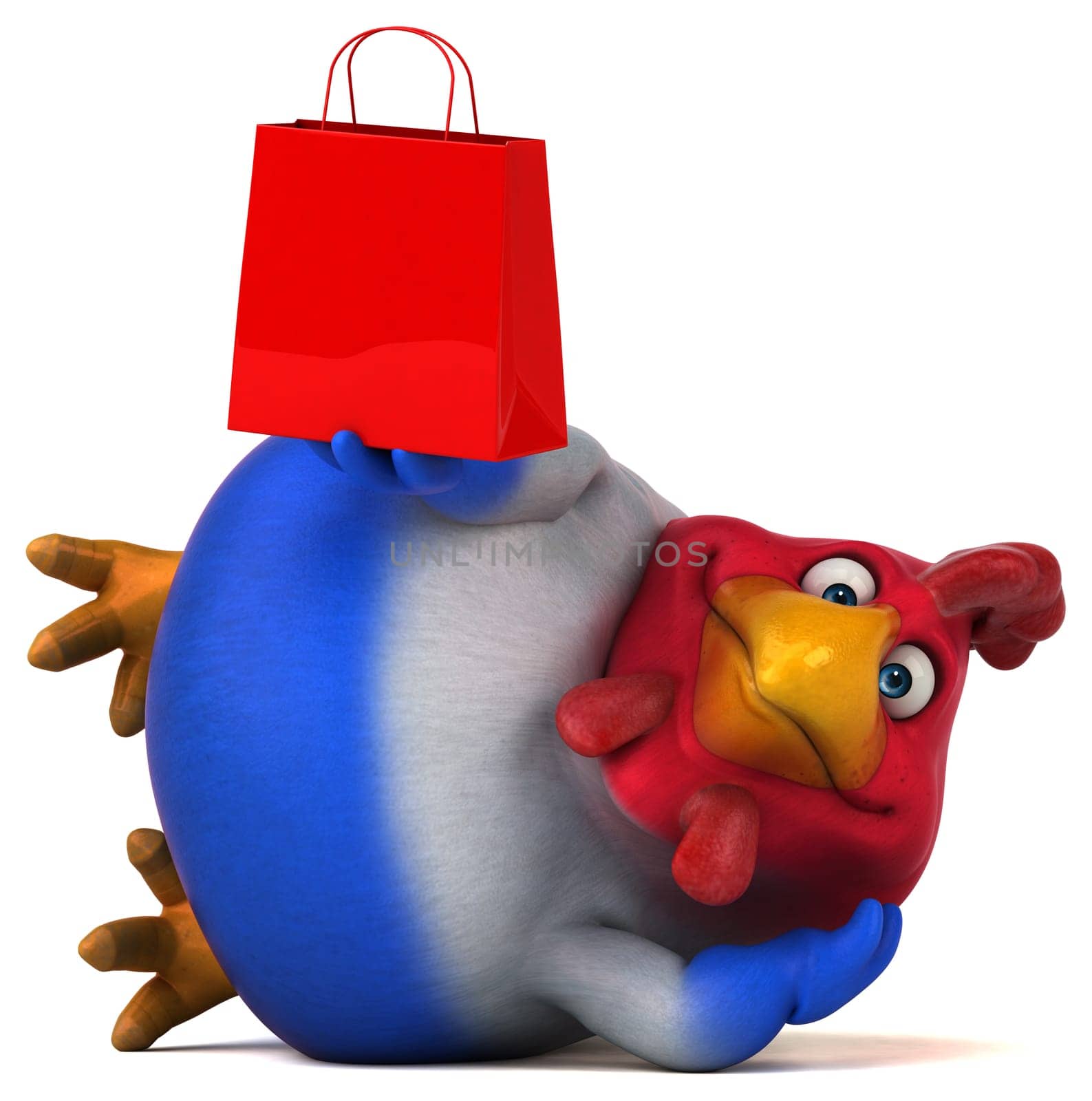 Fun chicken - 3D Illustration