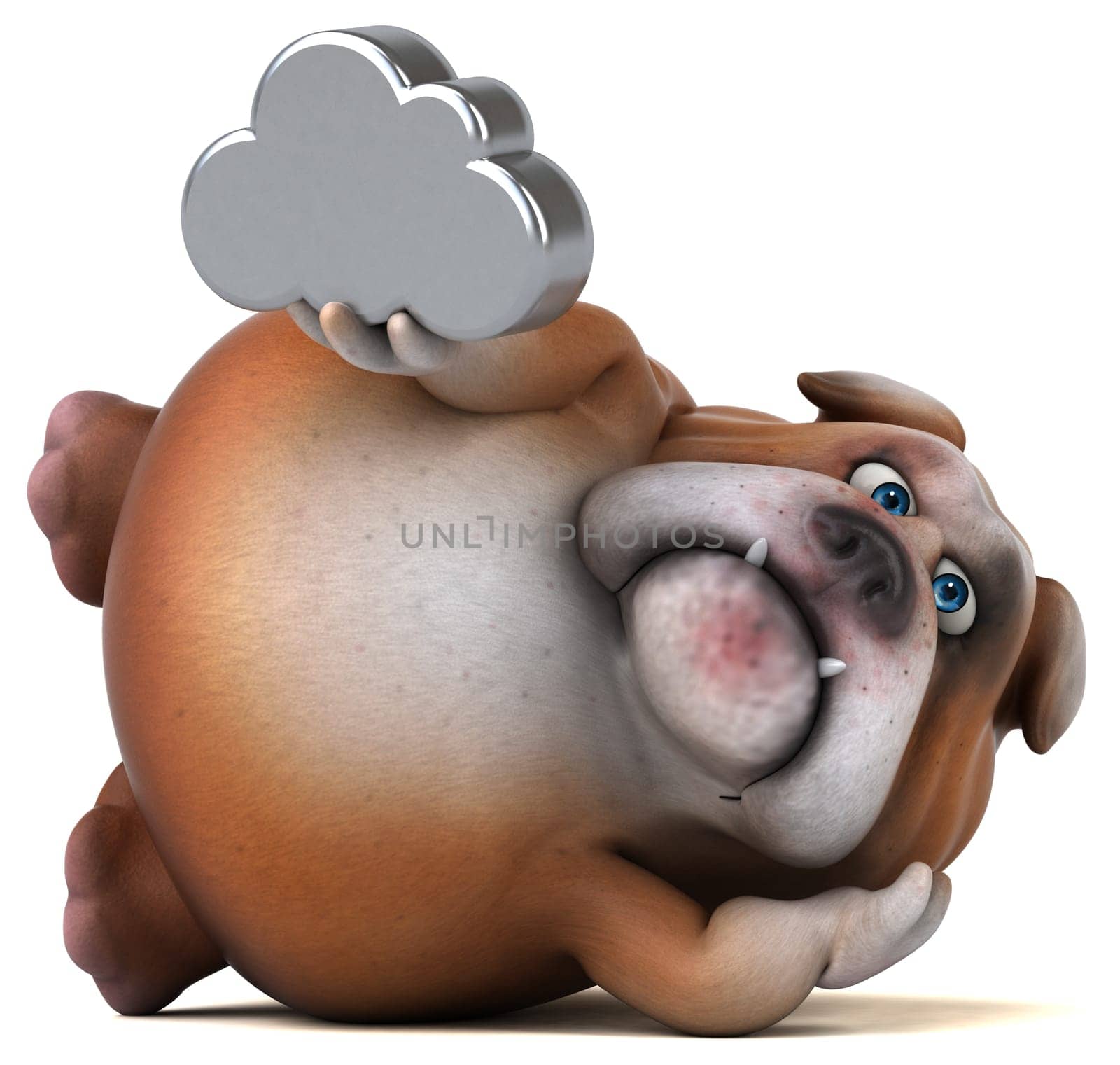 Fun bulldog - 3D Illustration