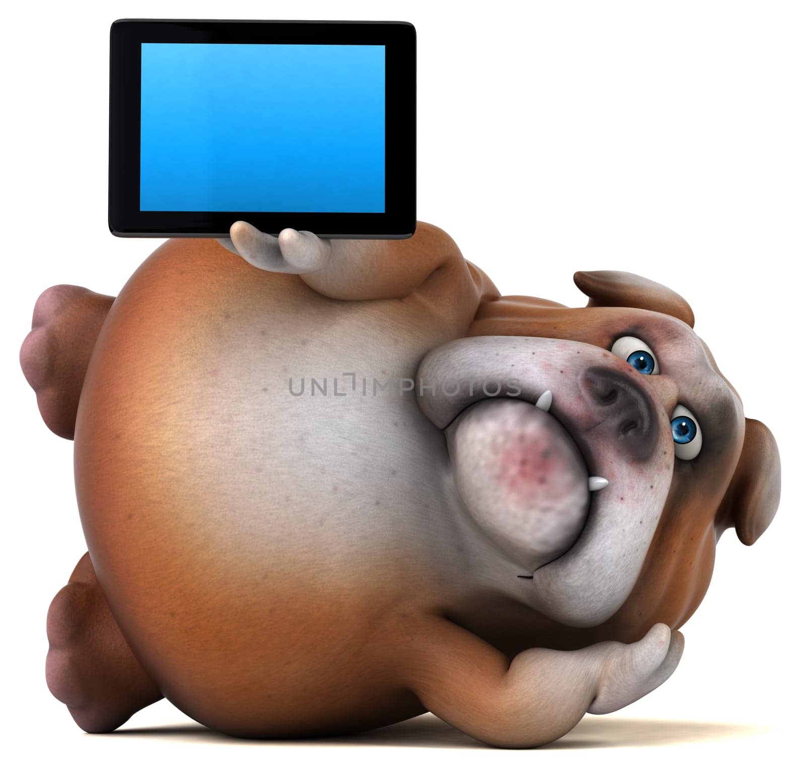 Fun bulldog - 3D Illustration