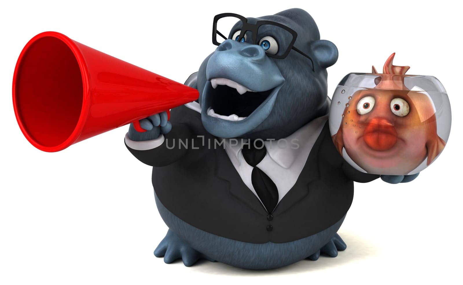 Fun gorilla - 3D Illustration