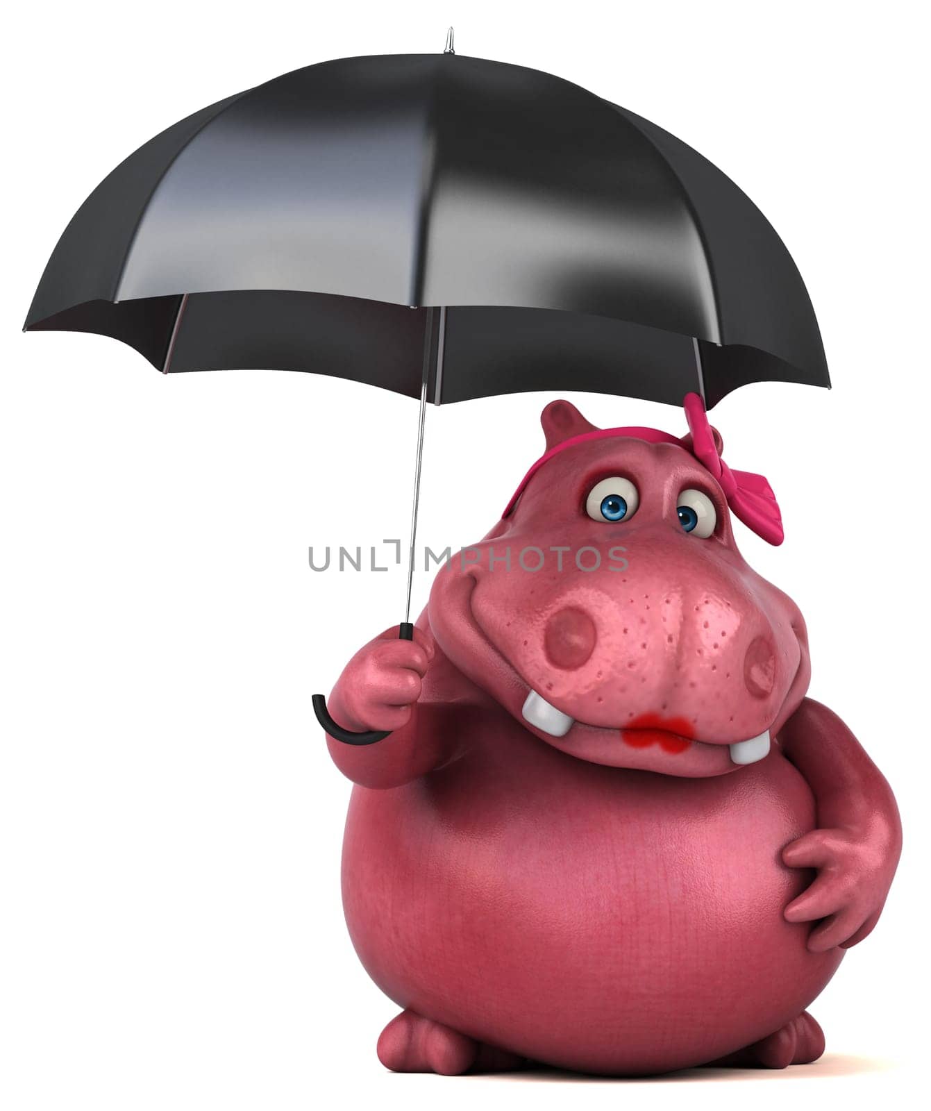 Pink Hippo - 3D Illustration