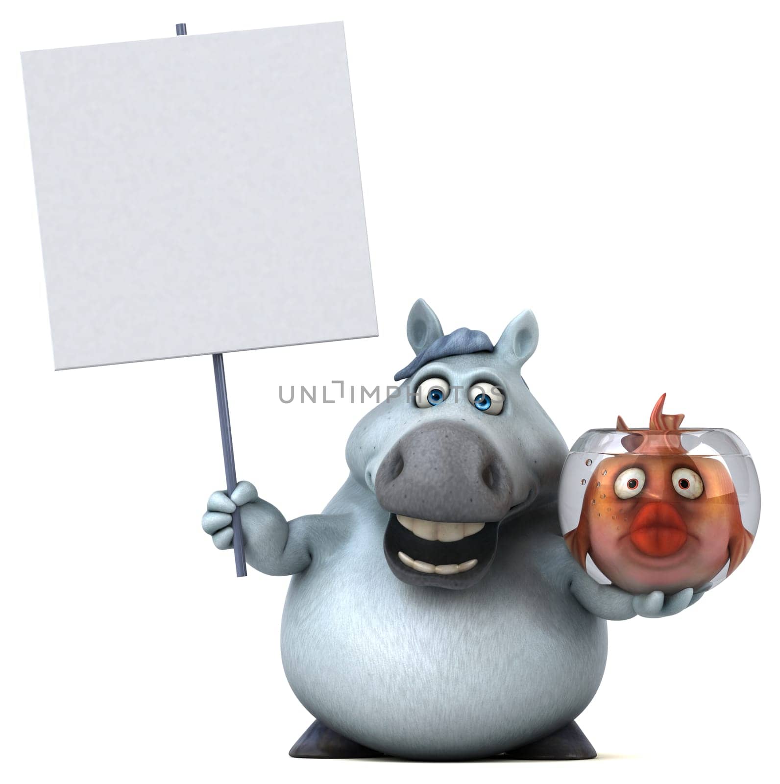 Fun horse - 3D Illustration