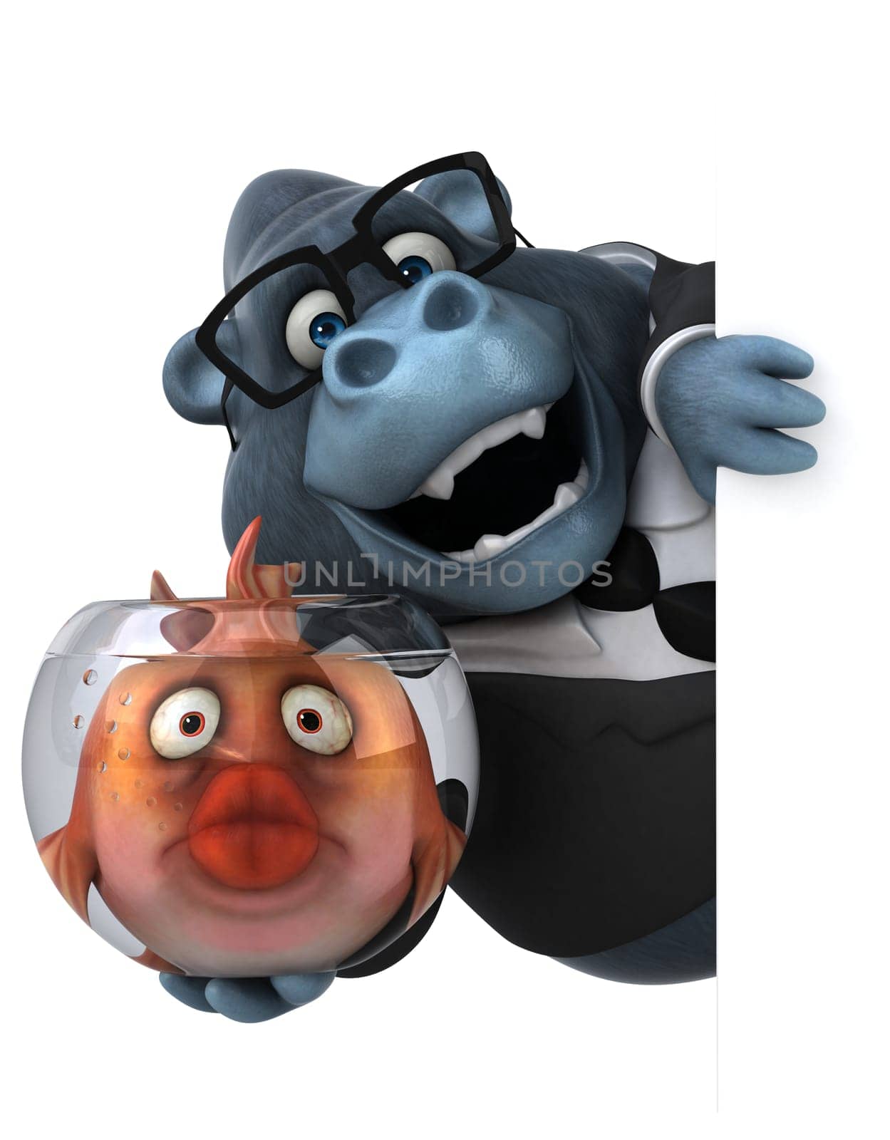 Fun gorilla - 3D Illustration