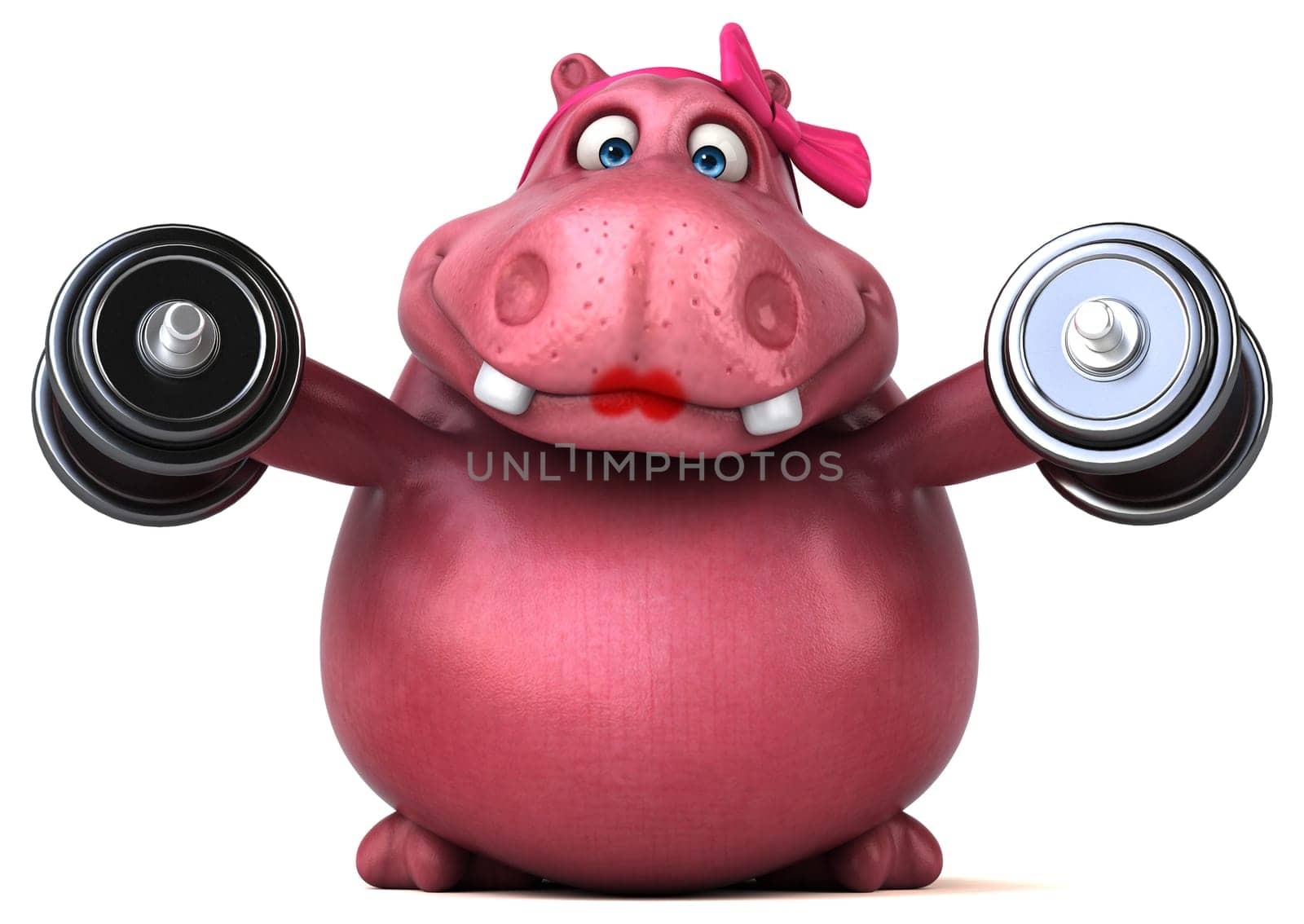 Pink Hippo - 3D Illustration