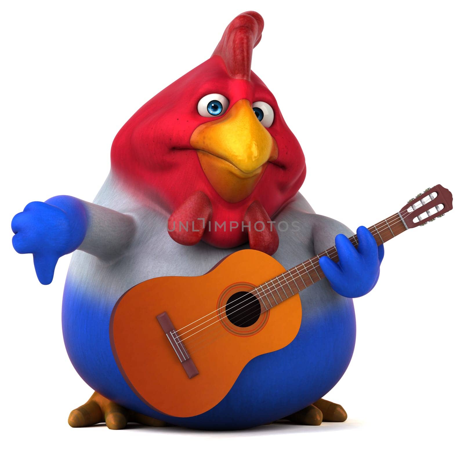 Fun chicken - 3D Illustration