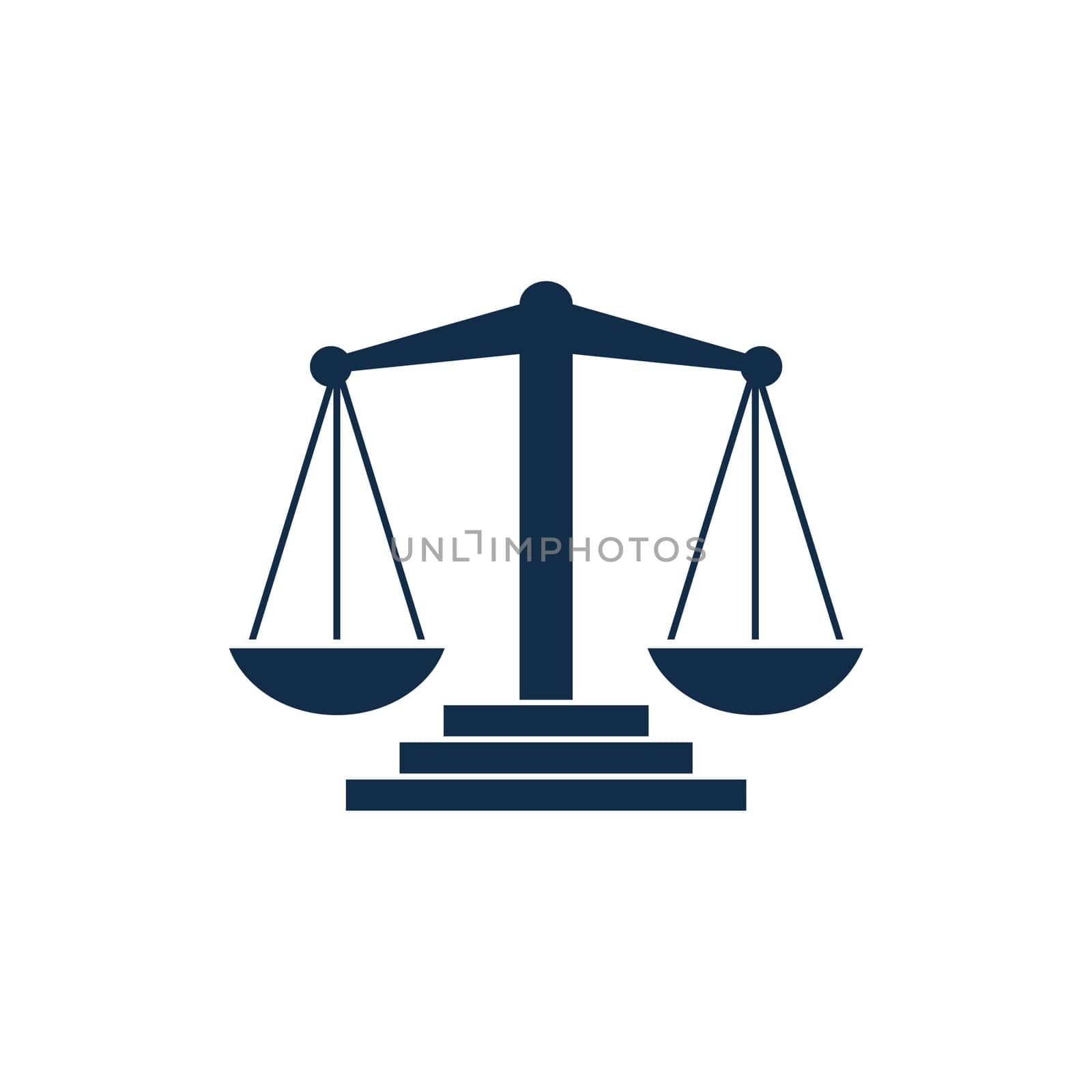 Blue Scale of Justice Symbol Illustration Design