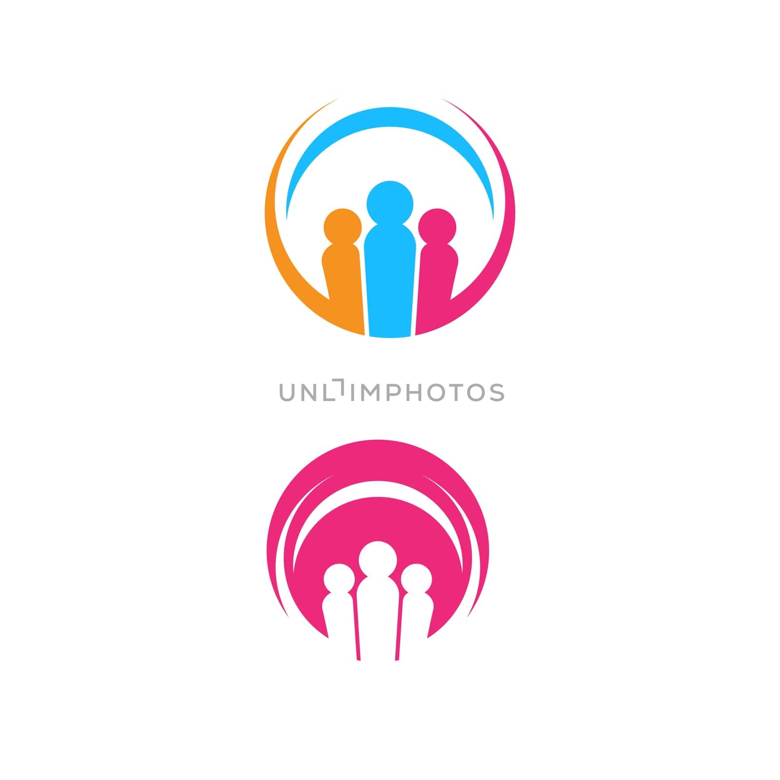 Community, network and social icon design template