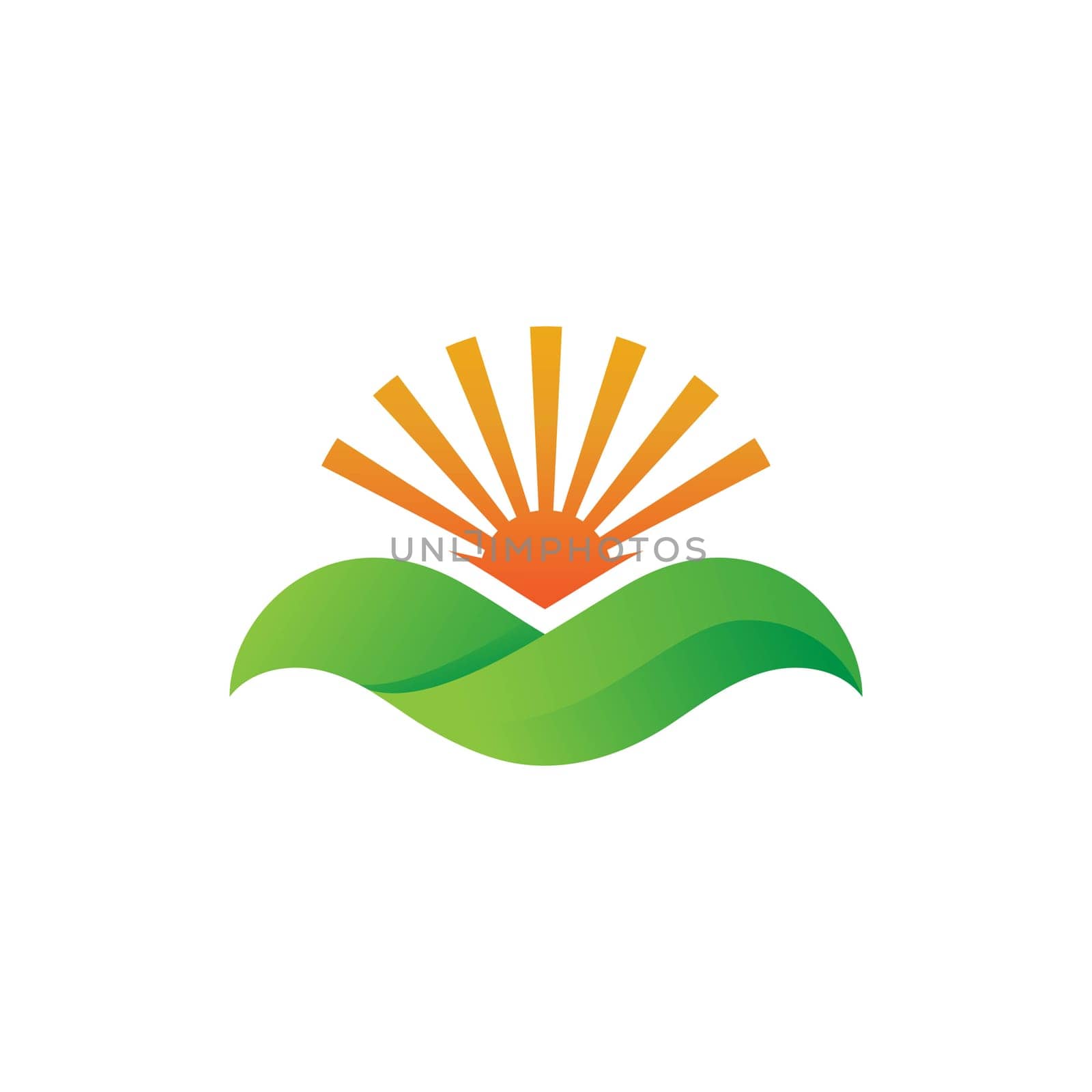sun farm logo Vector icon design illustration Template