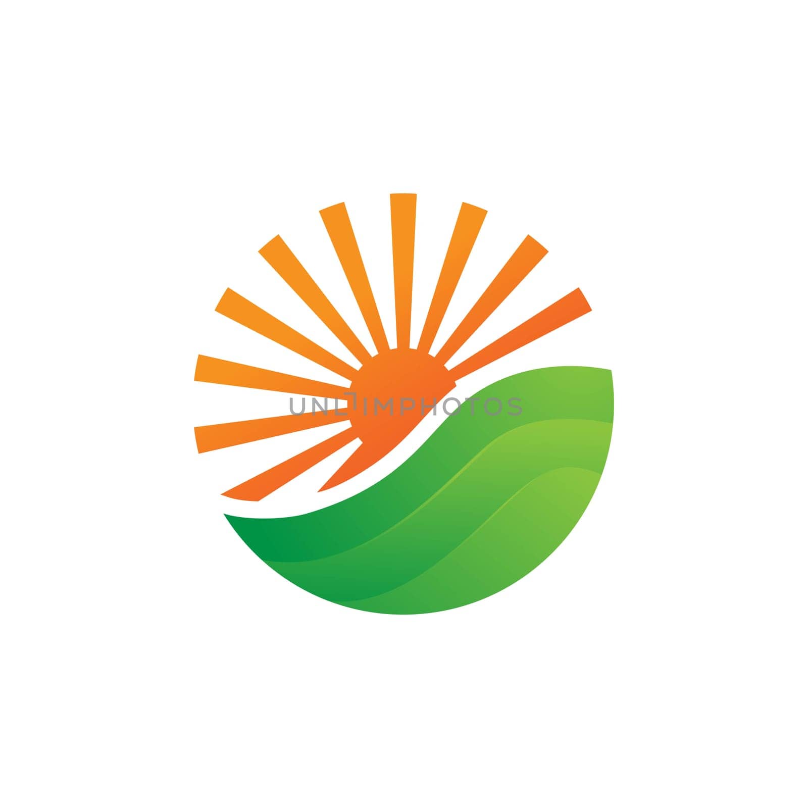 sun farm logo Vector icon design illustration Template