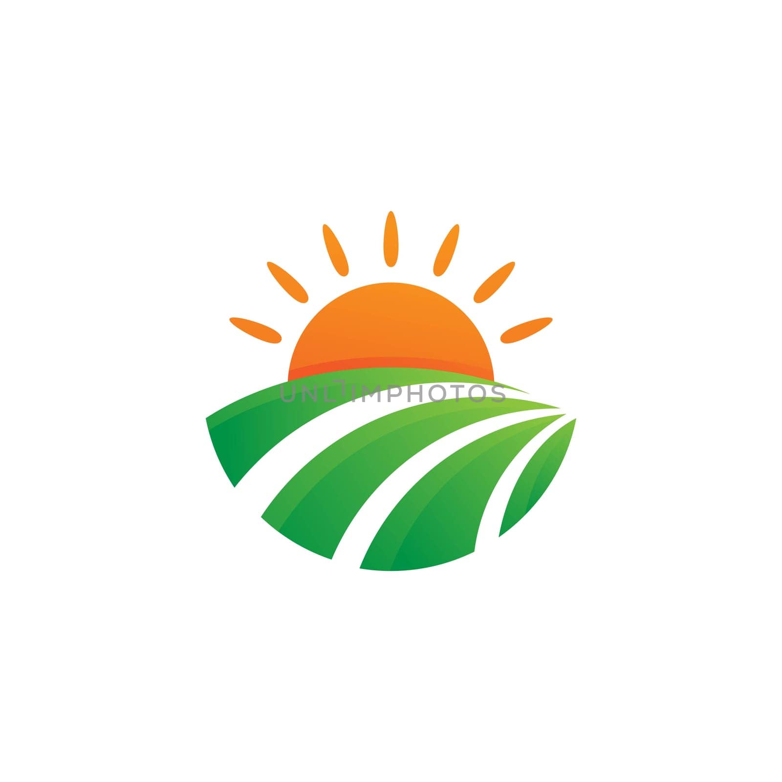 sun farm logo Vector icon design illustration Template