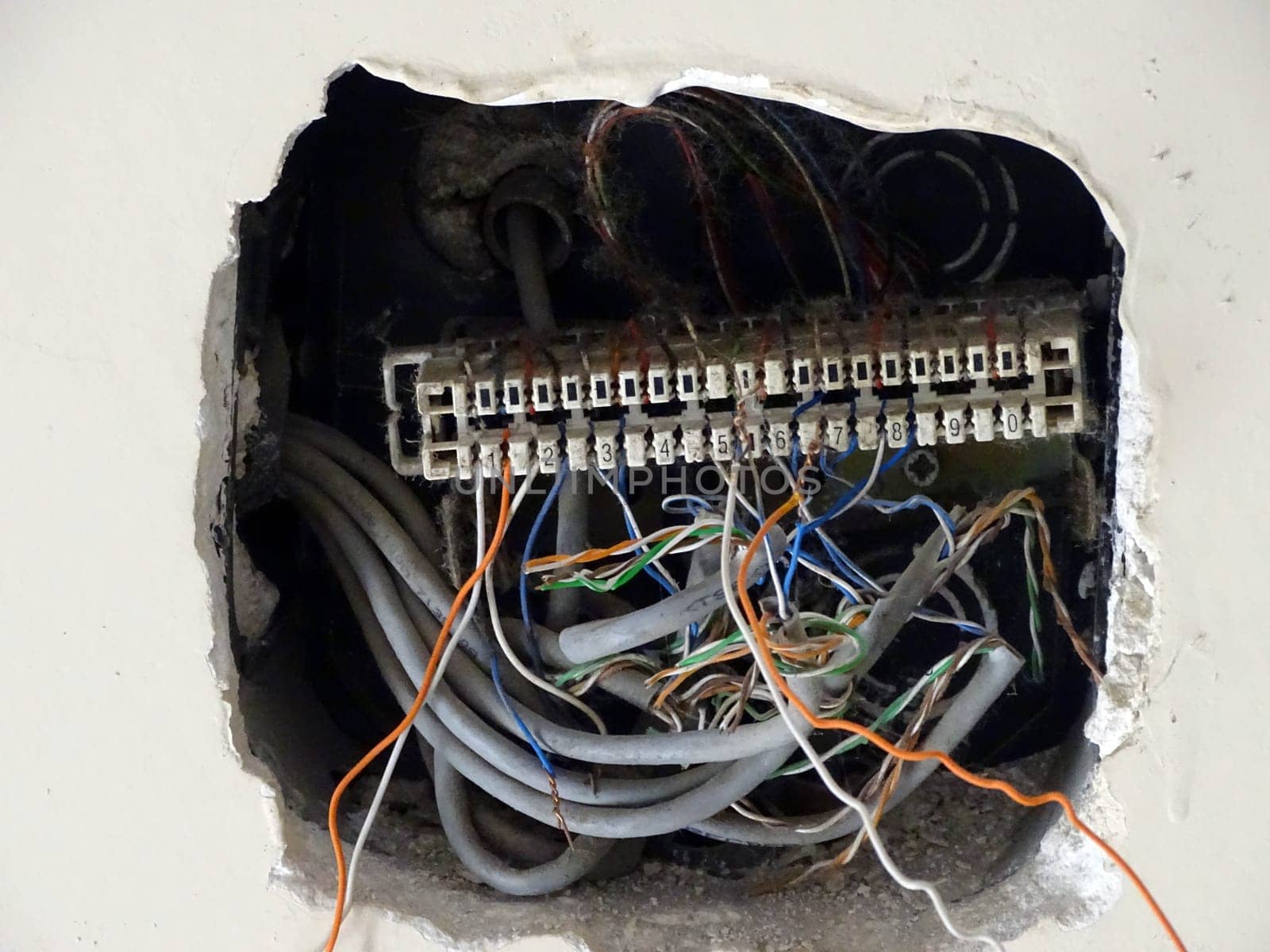 internet distribution network of a building, internet panel and cables