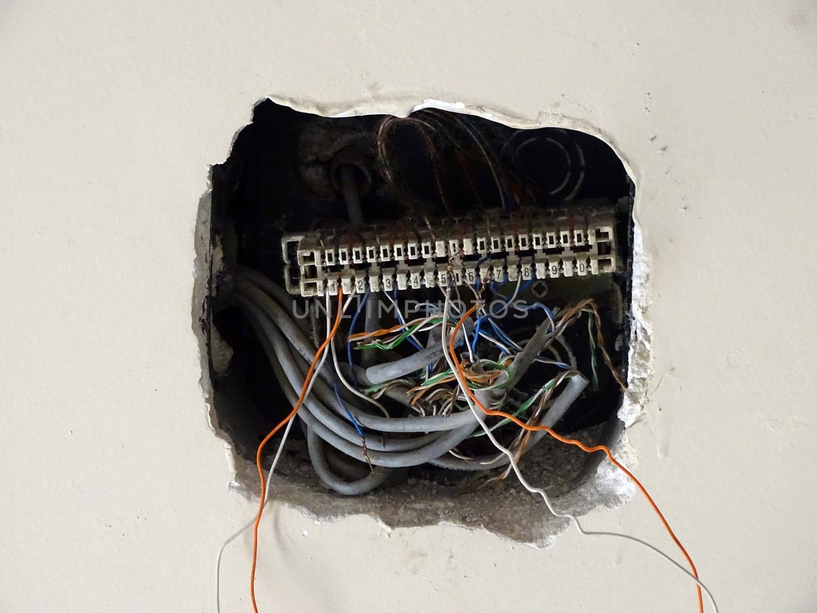 internet distribution network of a building, internet panel and cables