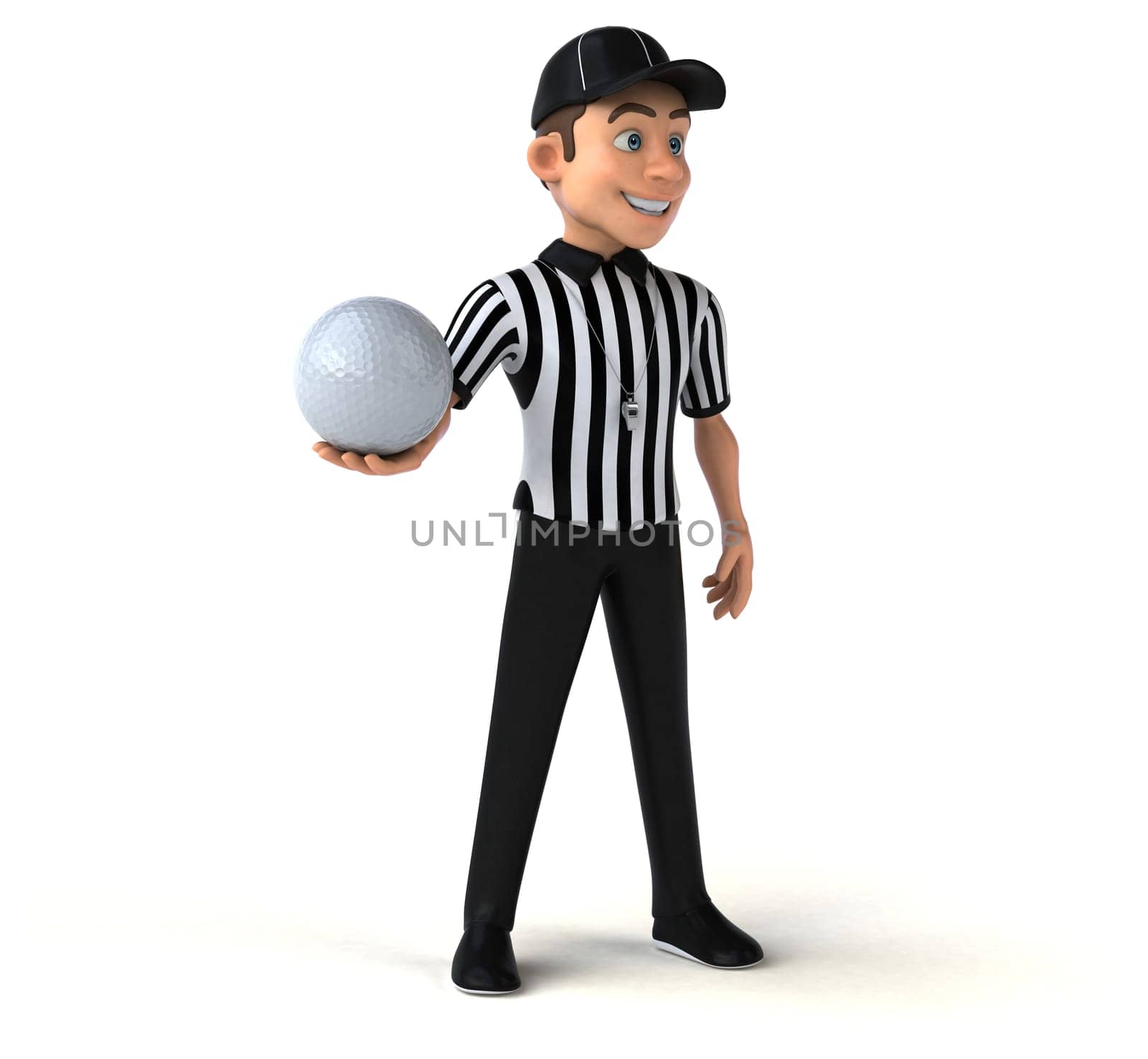Fun 3D Illustration of an american Referee