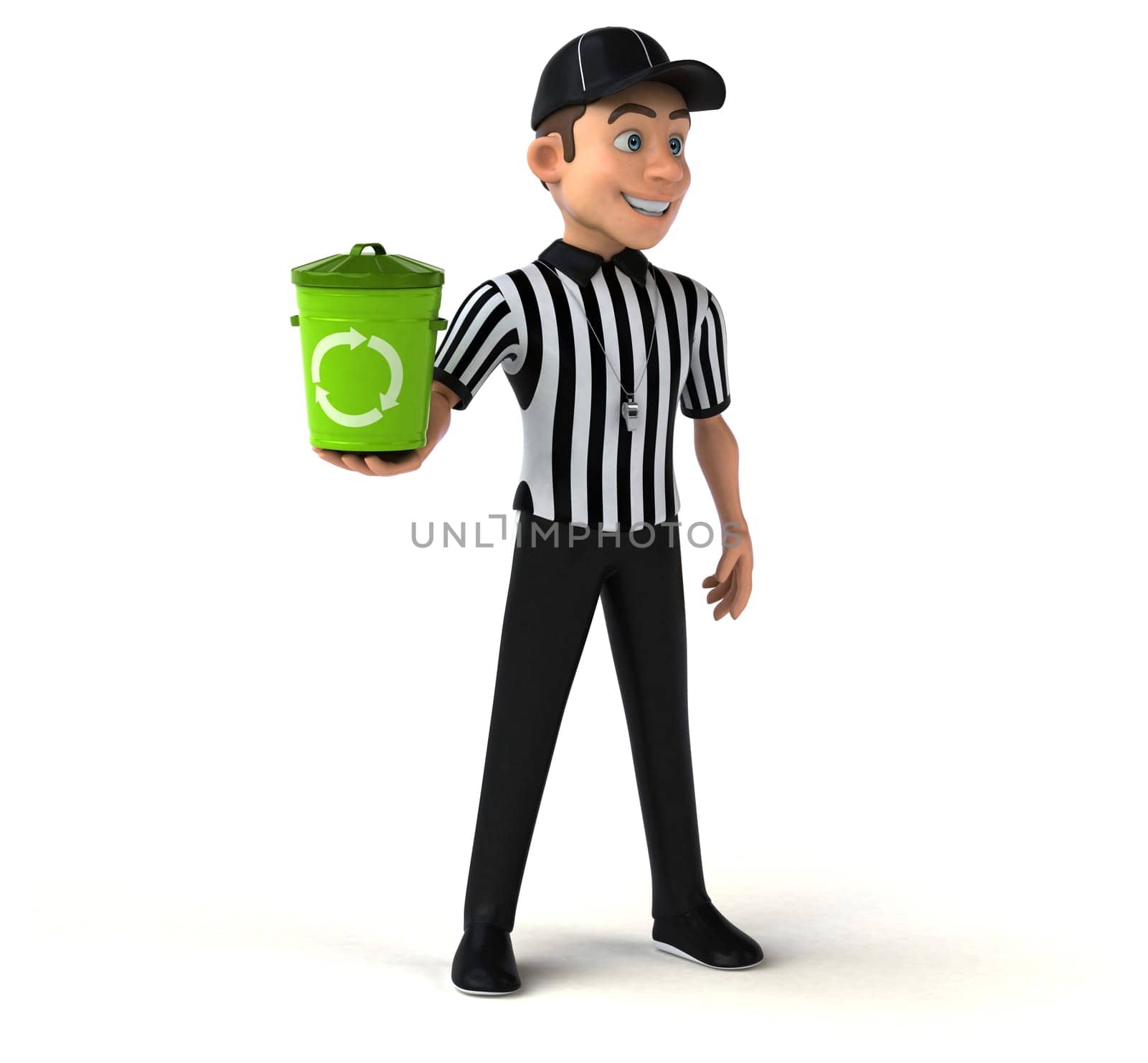 Fun 3D Illustration of an american Referee