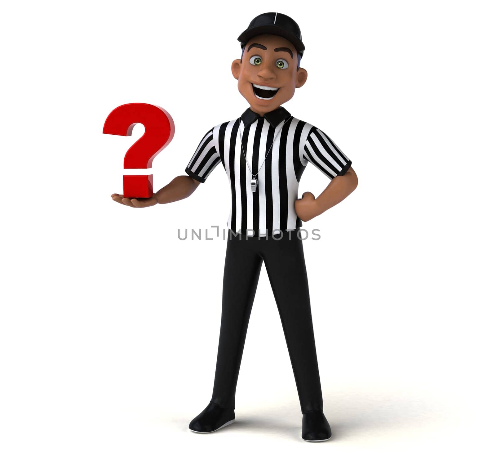 Fun 3D Illustration of an american Referee