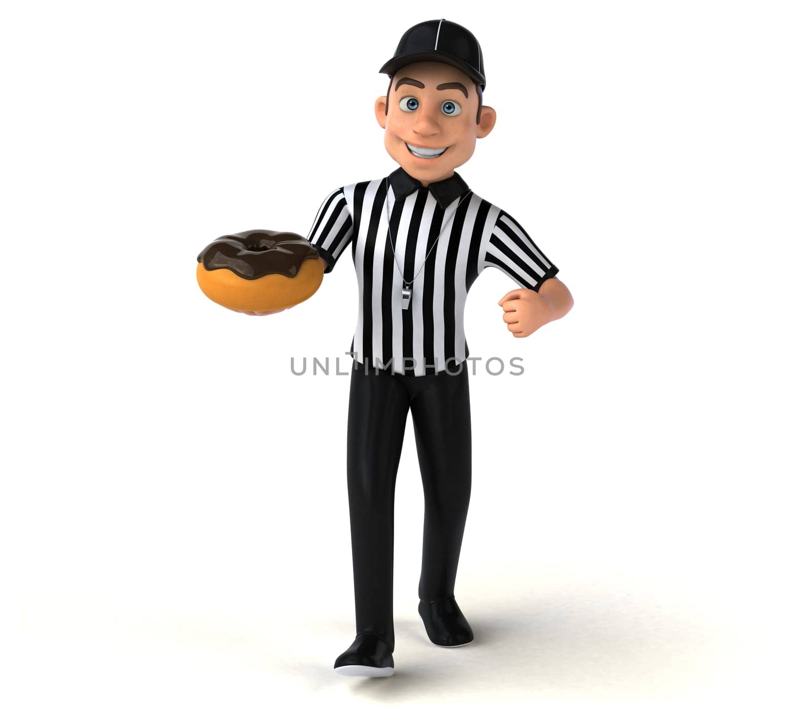 Fun 3D Illustration of an american Referee