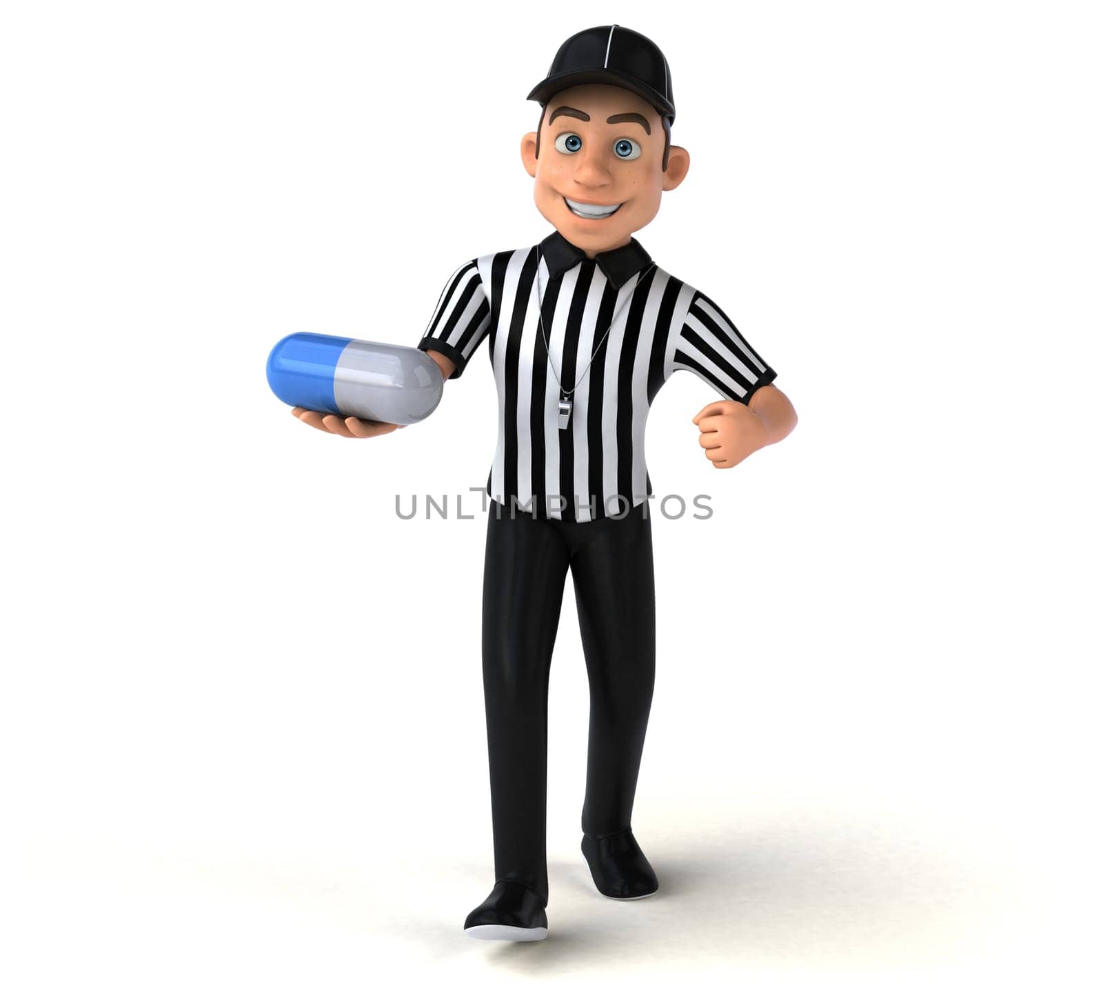 Fun 3D Illustration of an american Referee