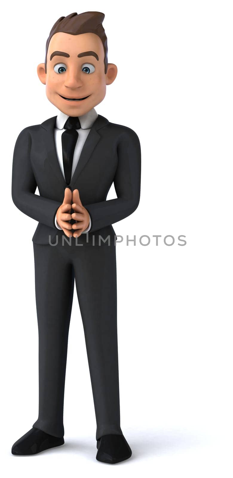 Fun 3D illustration of a cartoon character sommelier