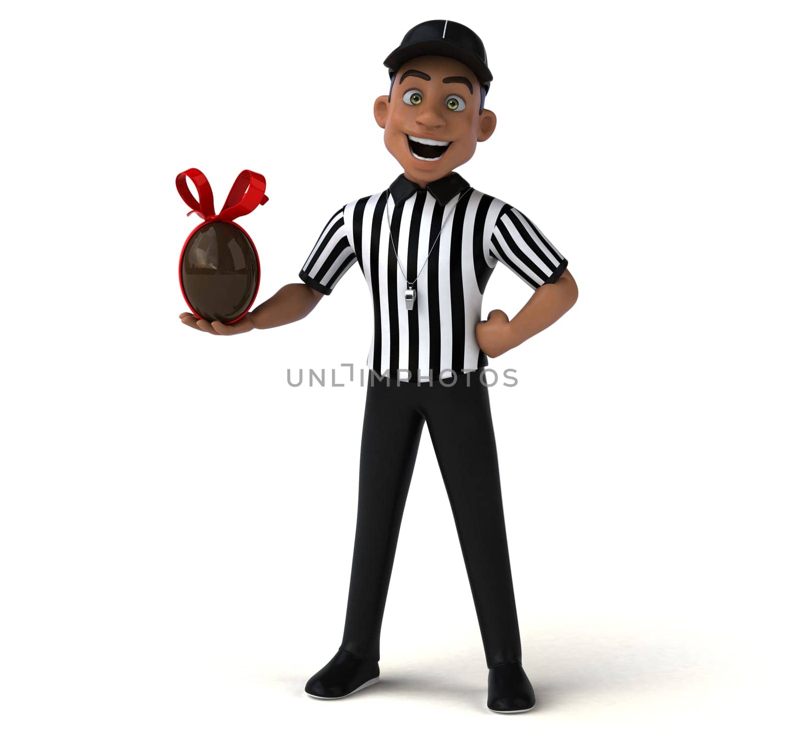 Fun 3D Illustration of an american Referee