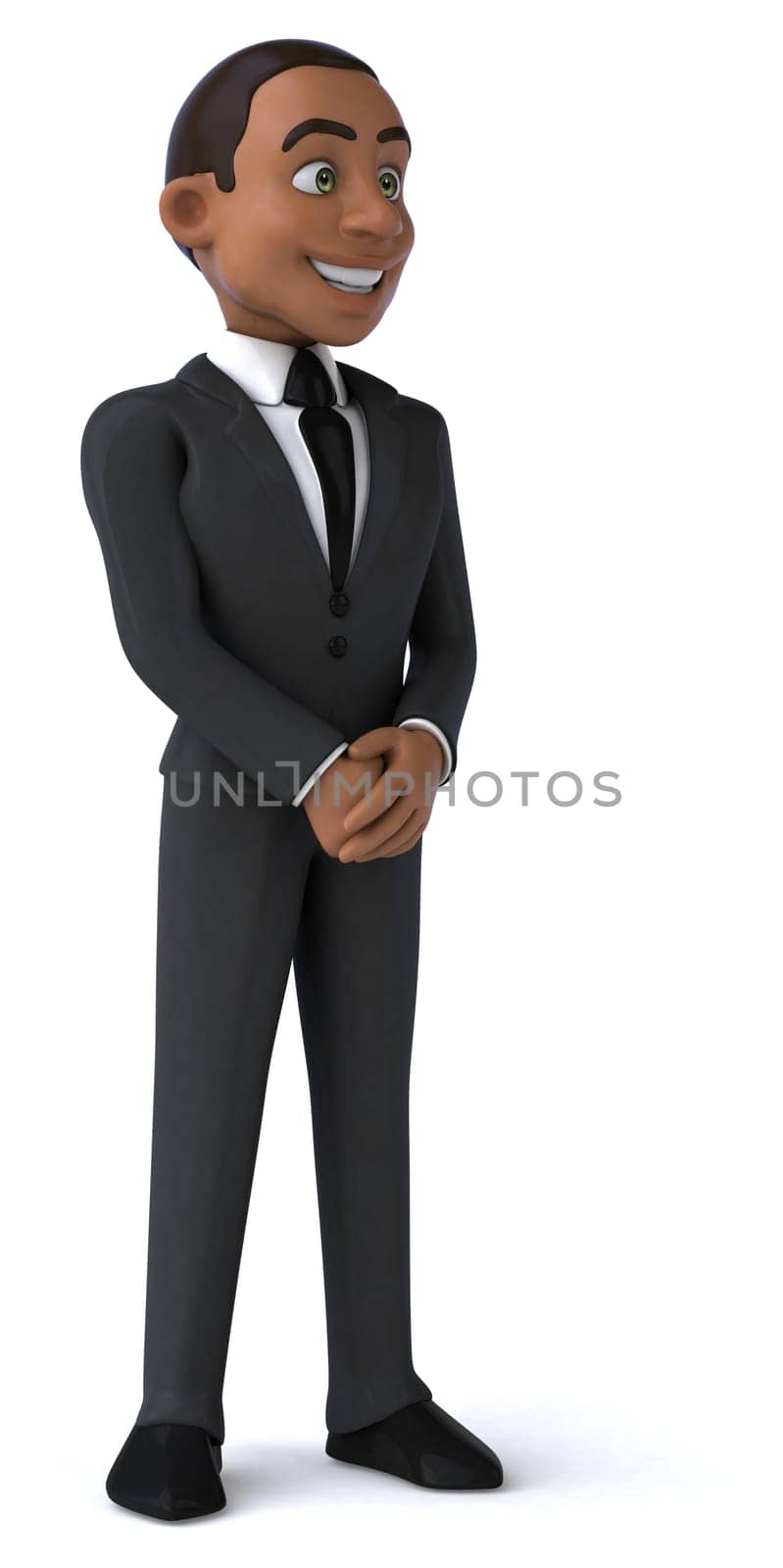 Fun 3D illustration of a cartoon character sommelier