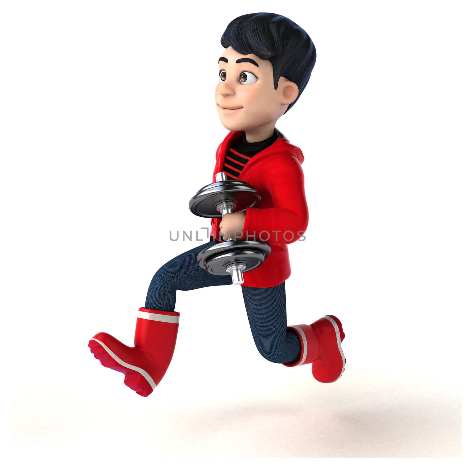 Fun 3D cartoon teenage boy