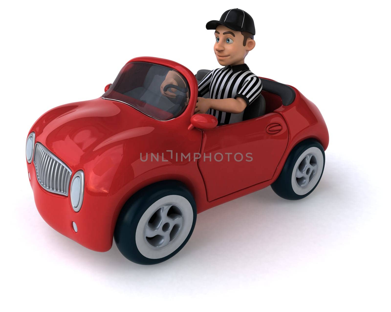 Fun 3D Illustration of an american Referee