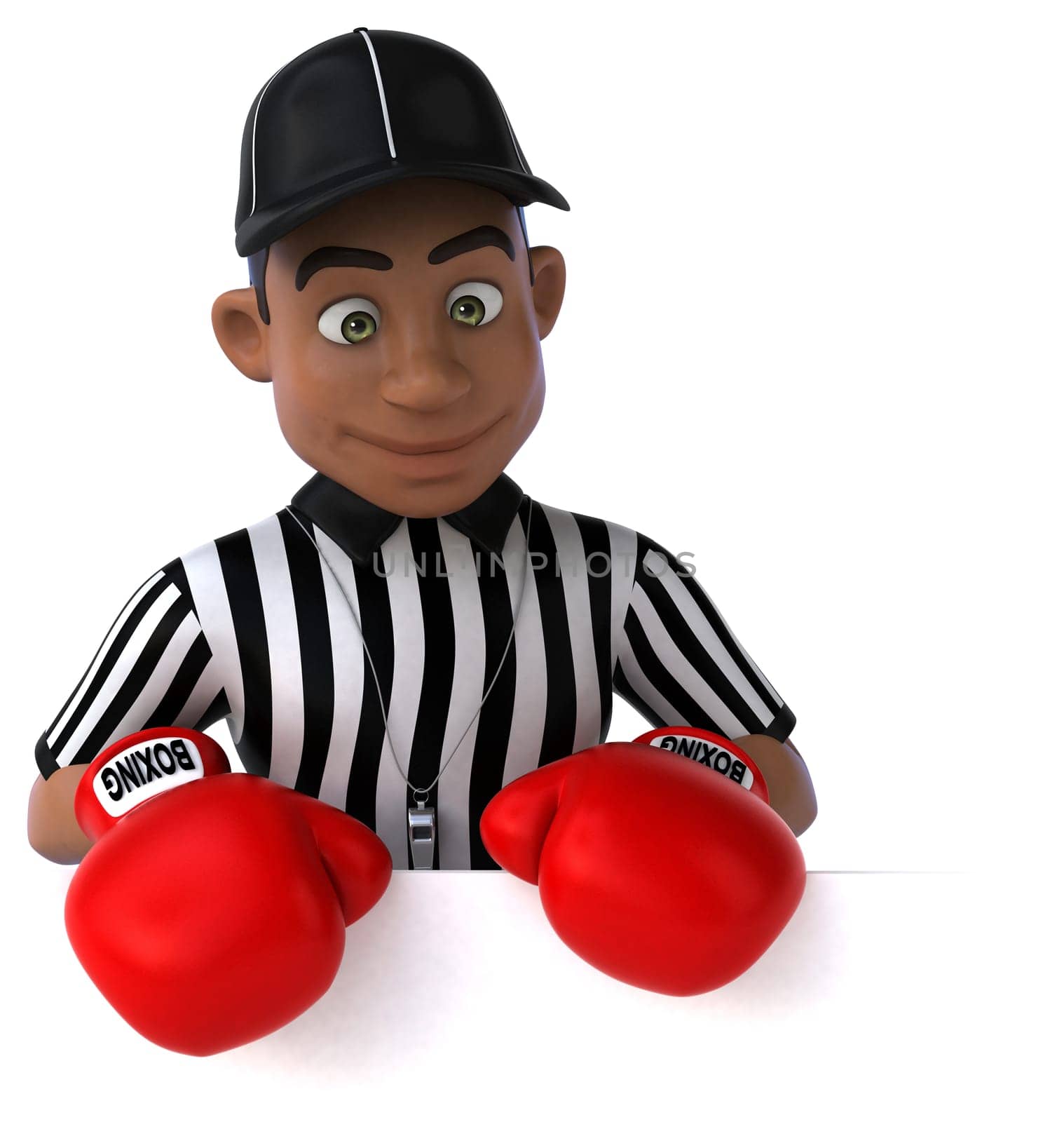 Fun 3D Illustration of an american Referee